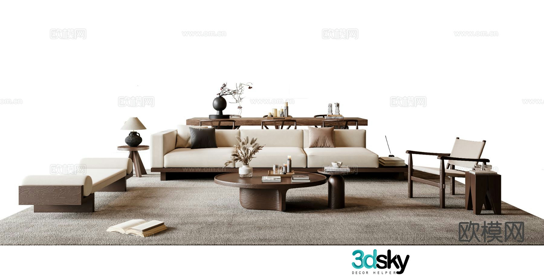 Medieval style modular sofa 3D model