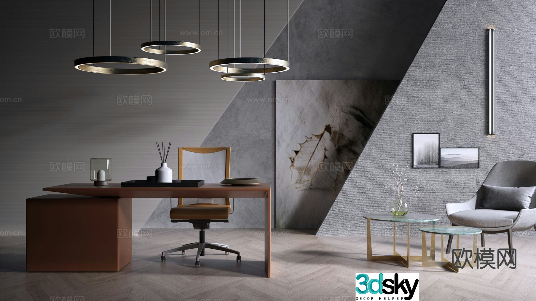 Modern desk 3d model