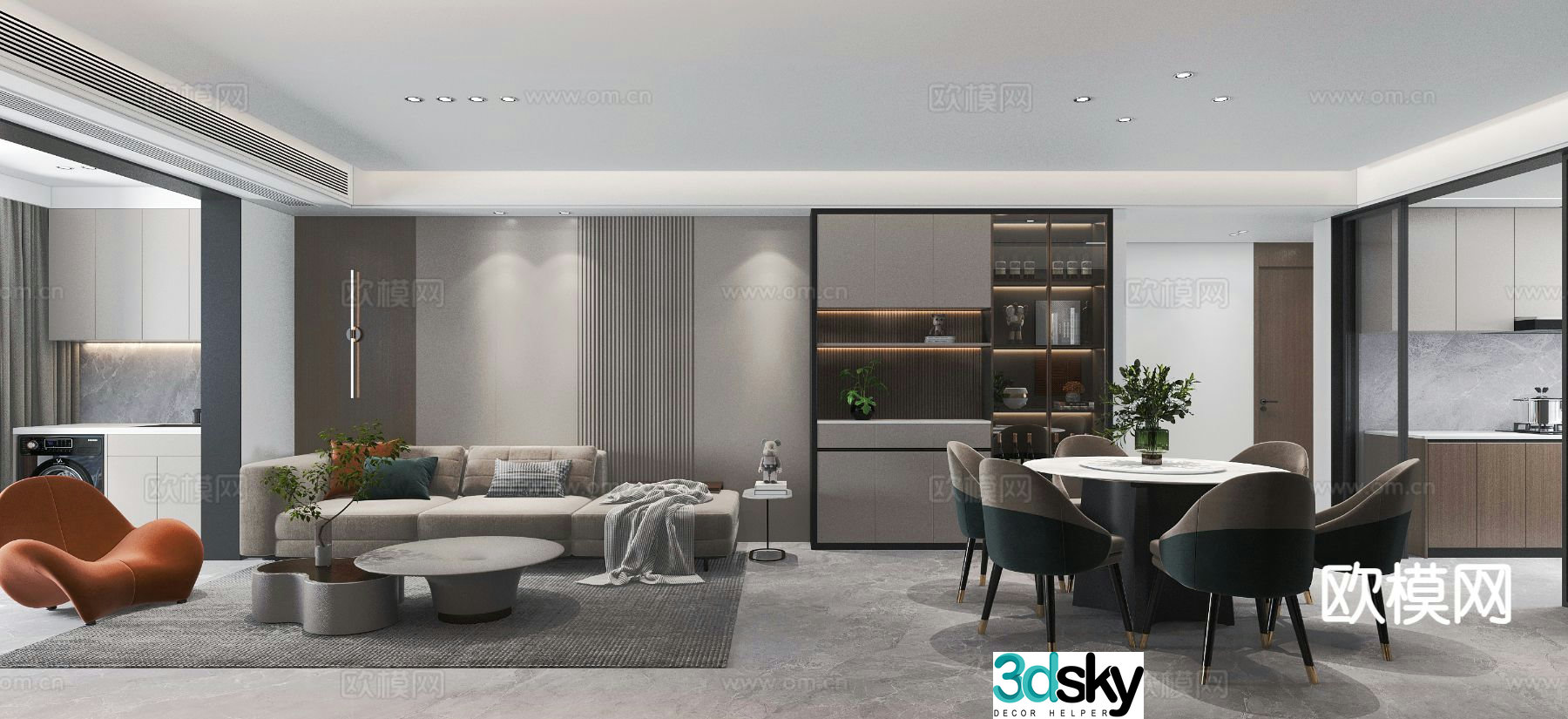 Light luxury restaurant 3D model