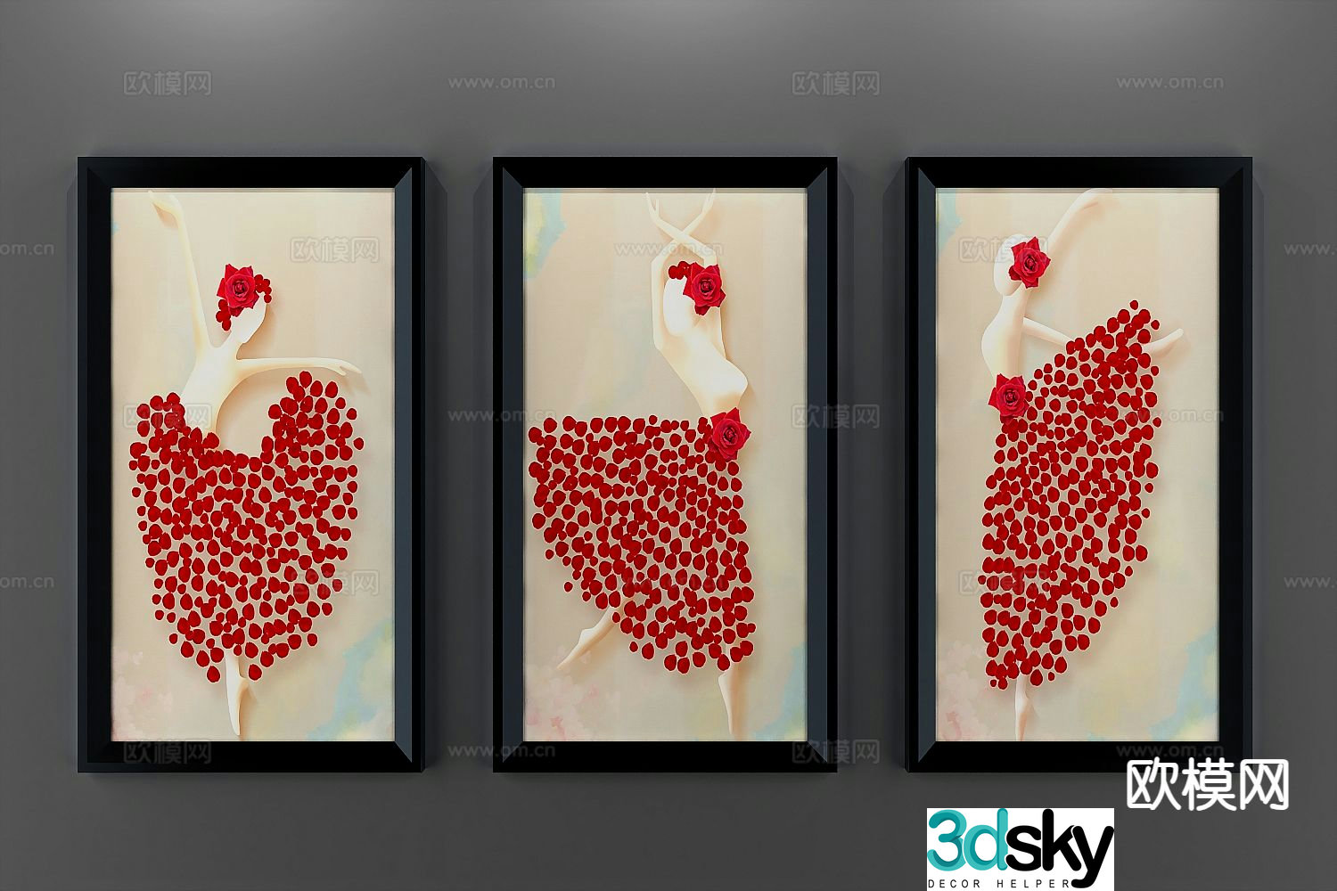 Nordic decorative painting art painting 3d model