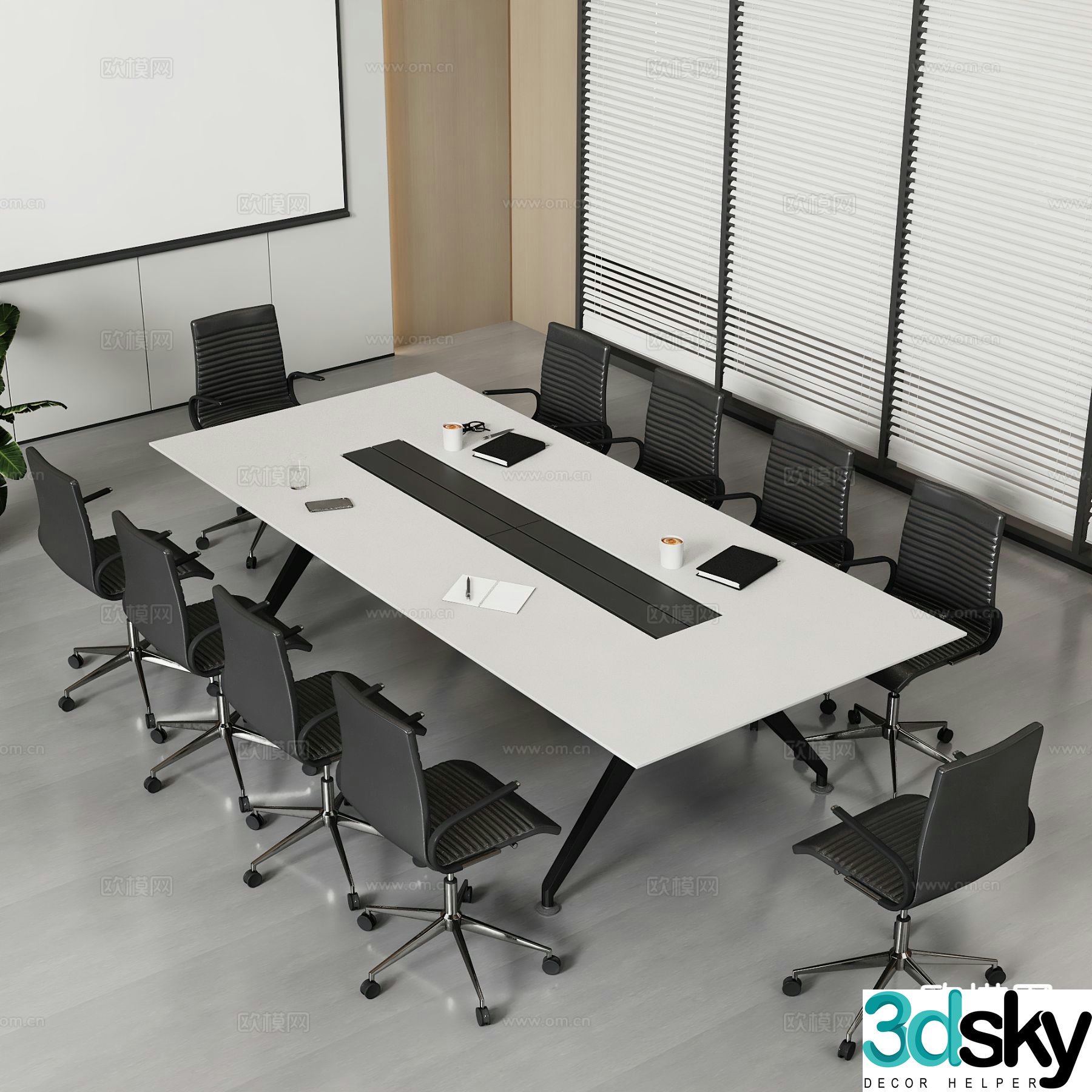 Modern conference table conference table 3d model