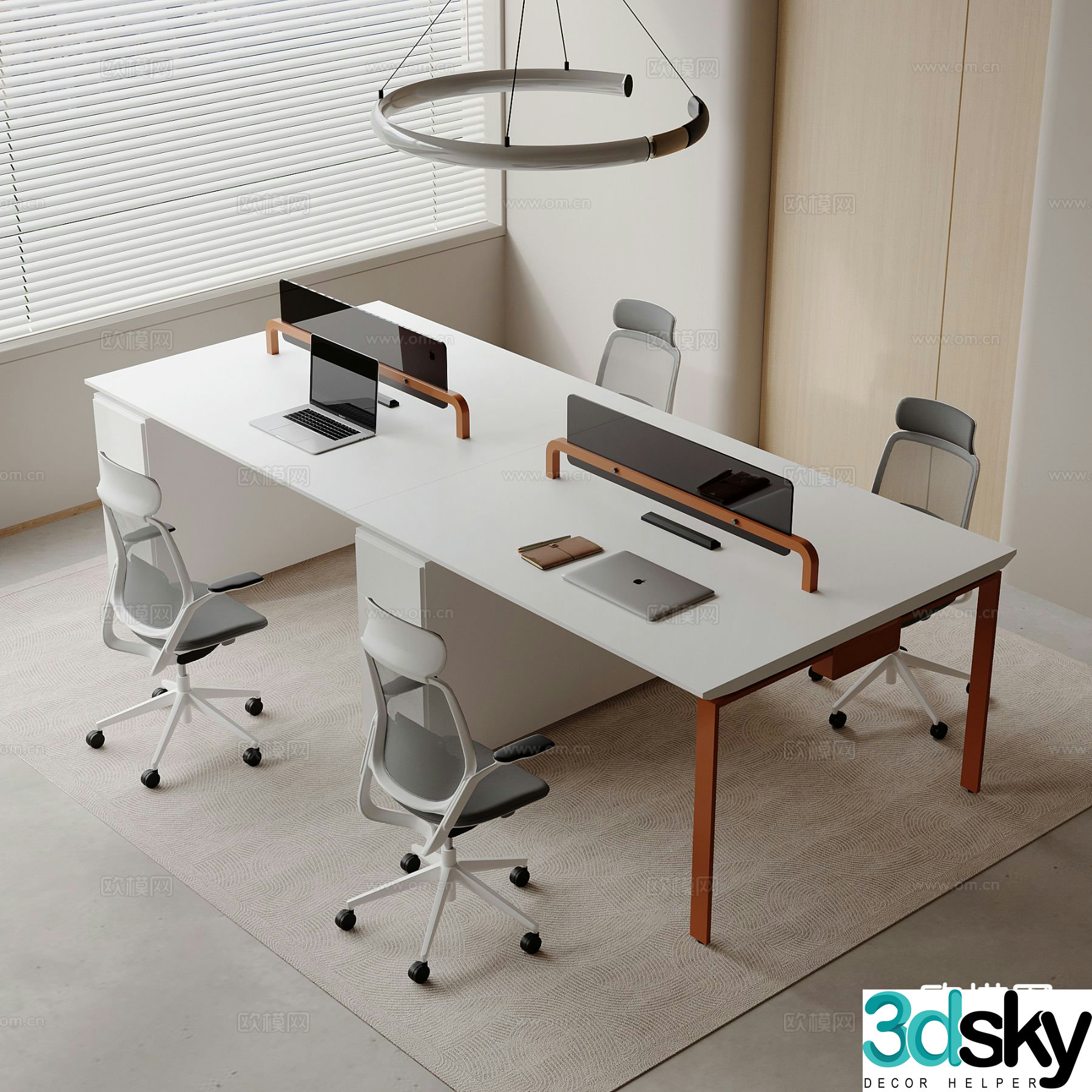 Card space desk staff desk staff desk 3d model