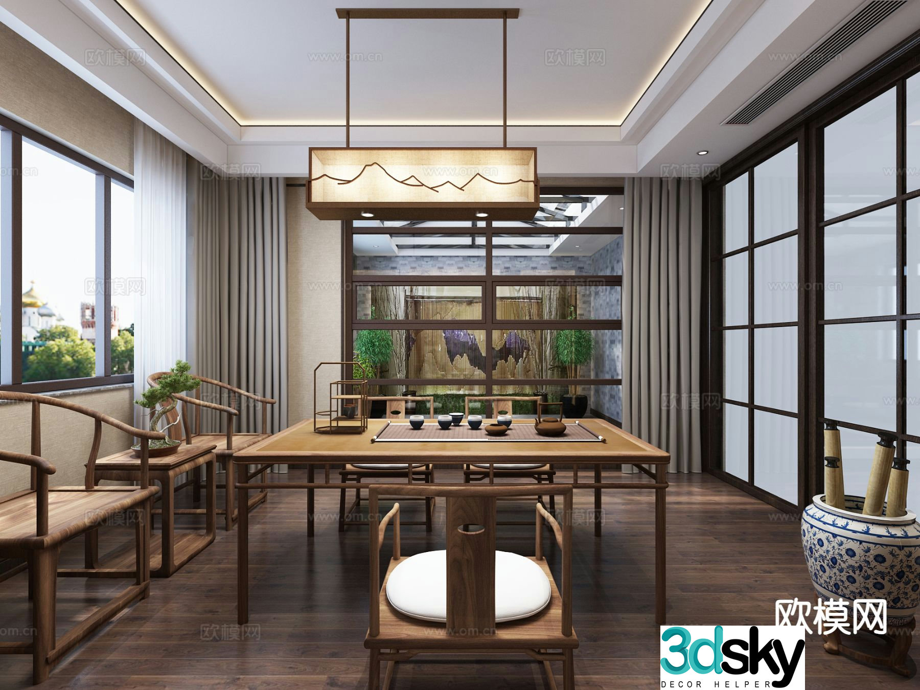 Chinese tea room 3d model
