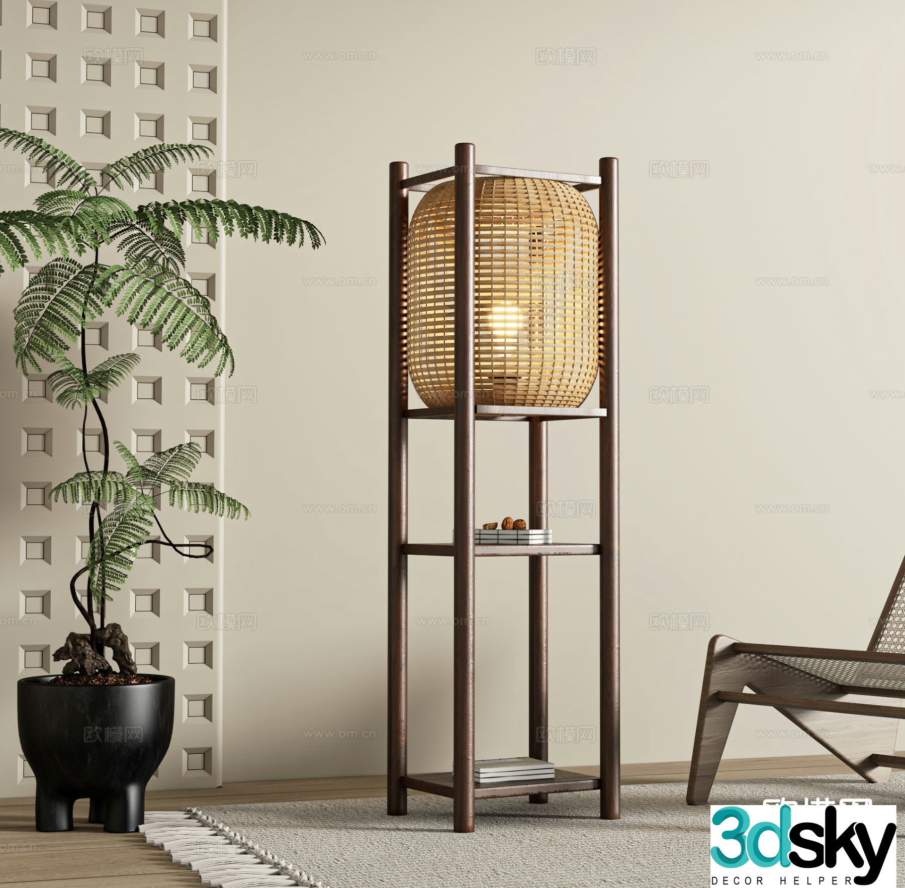 Wabi-sabi floor lamp 3d model