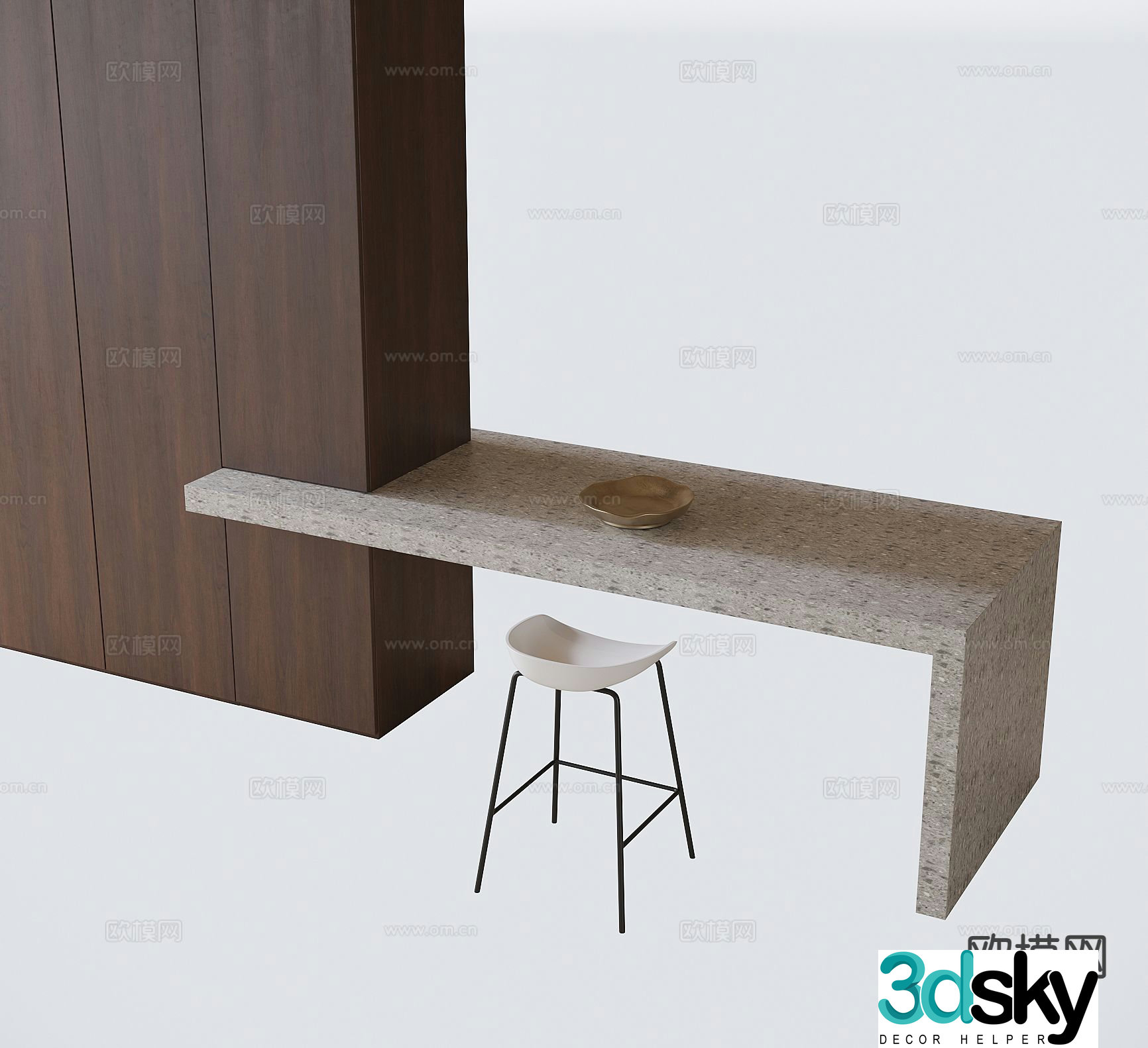 Modern bar bar chair 3d model