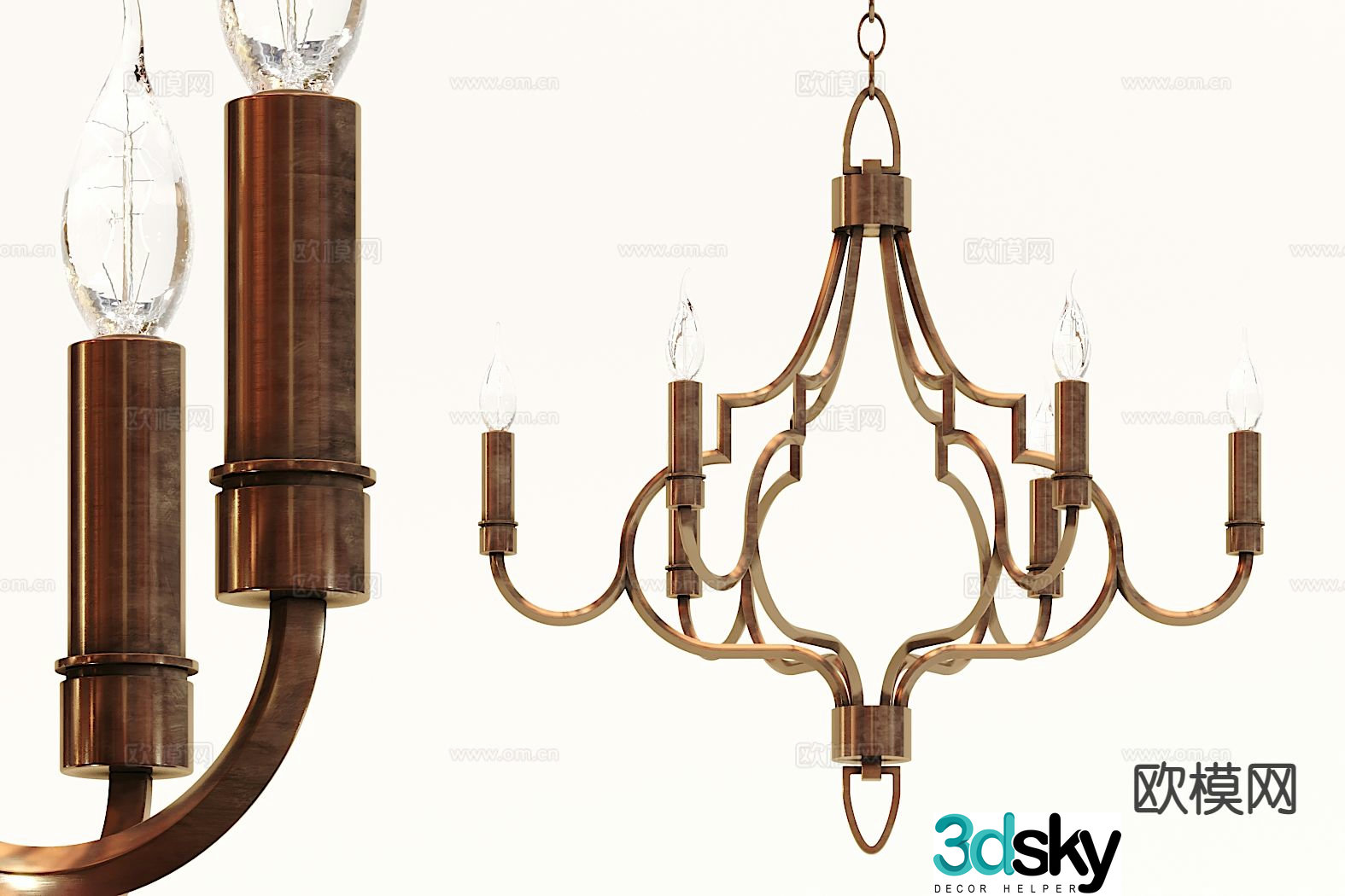 Nordic chandelier hall chandelier 3d model