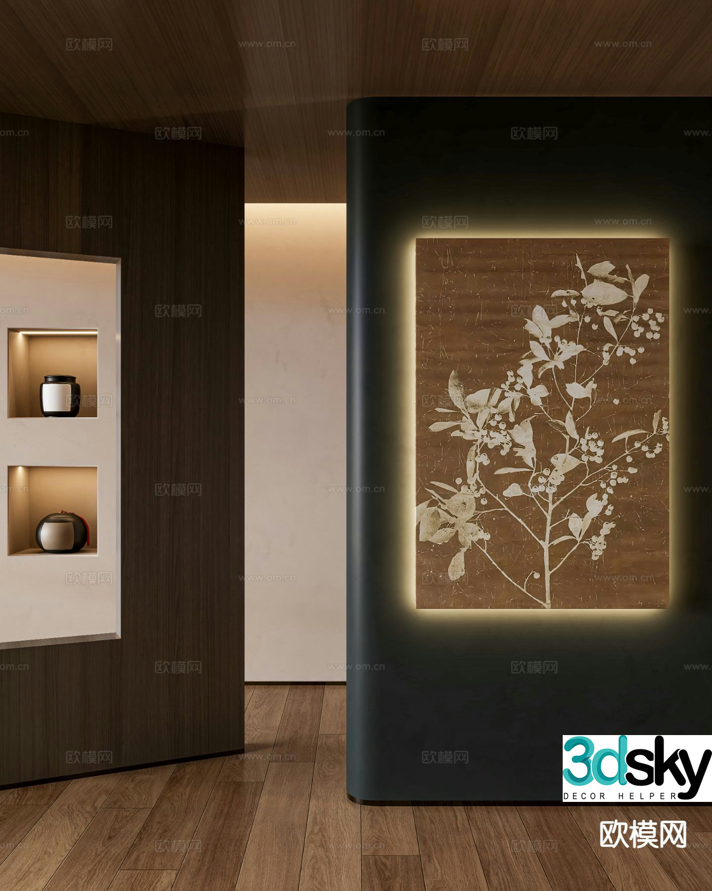 Wabi-sabi art painting decorative painting 3d model