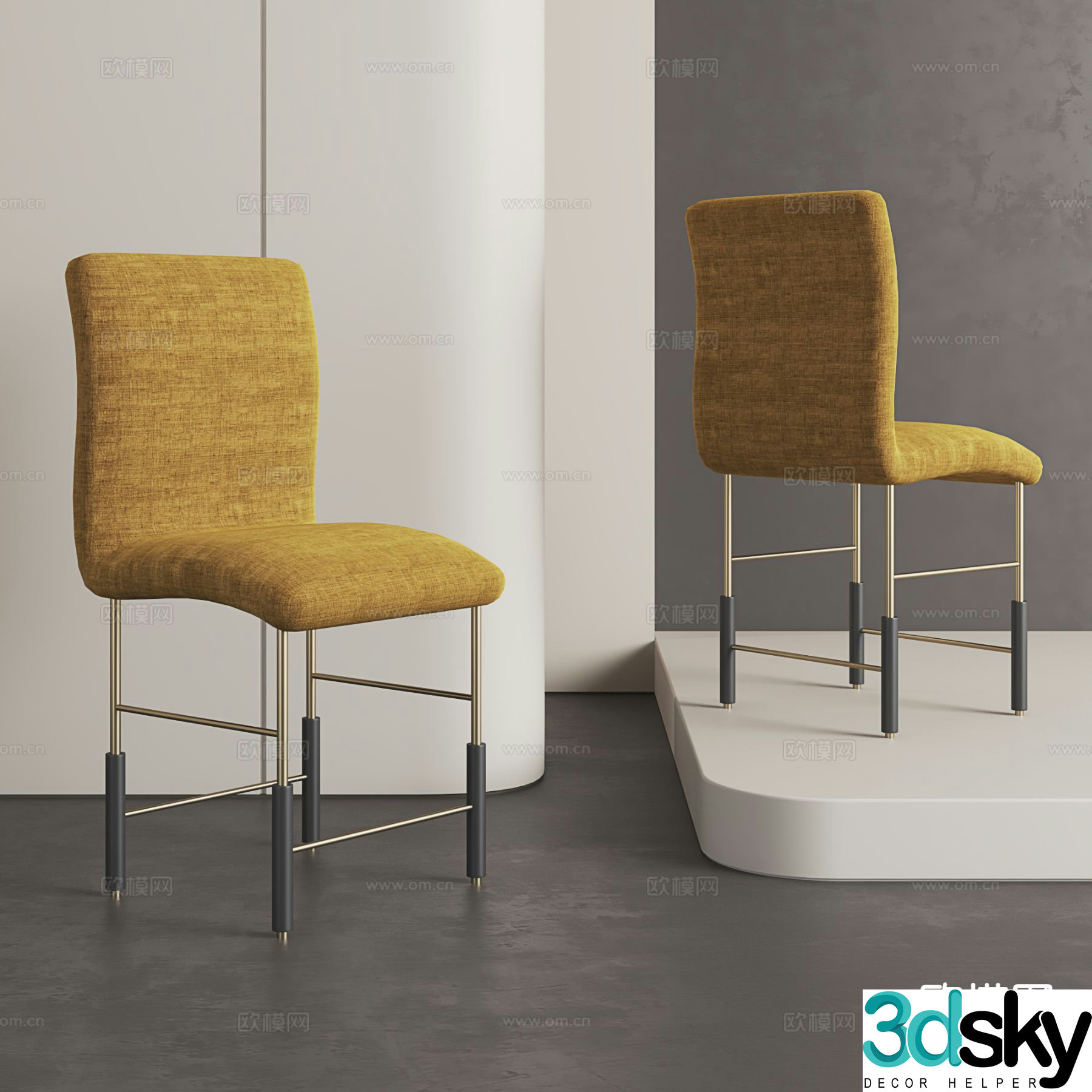 Italian chair dining chair 3d model