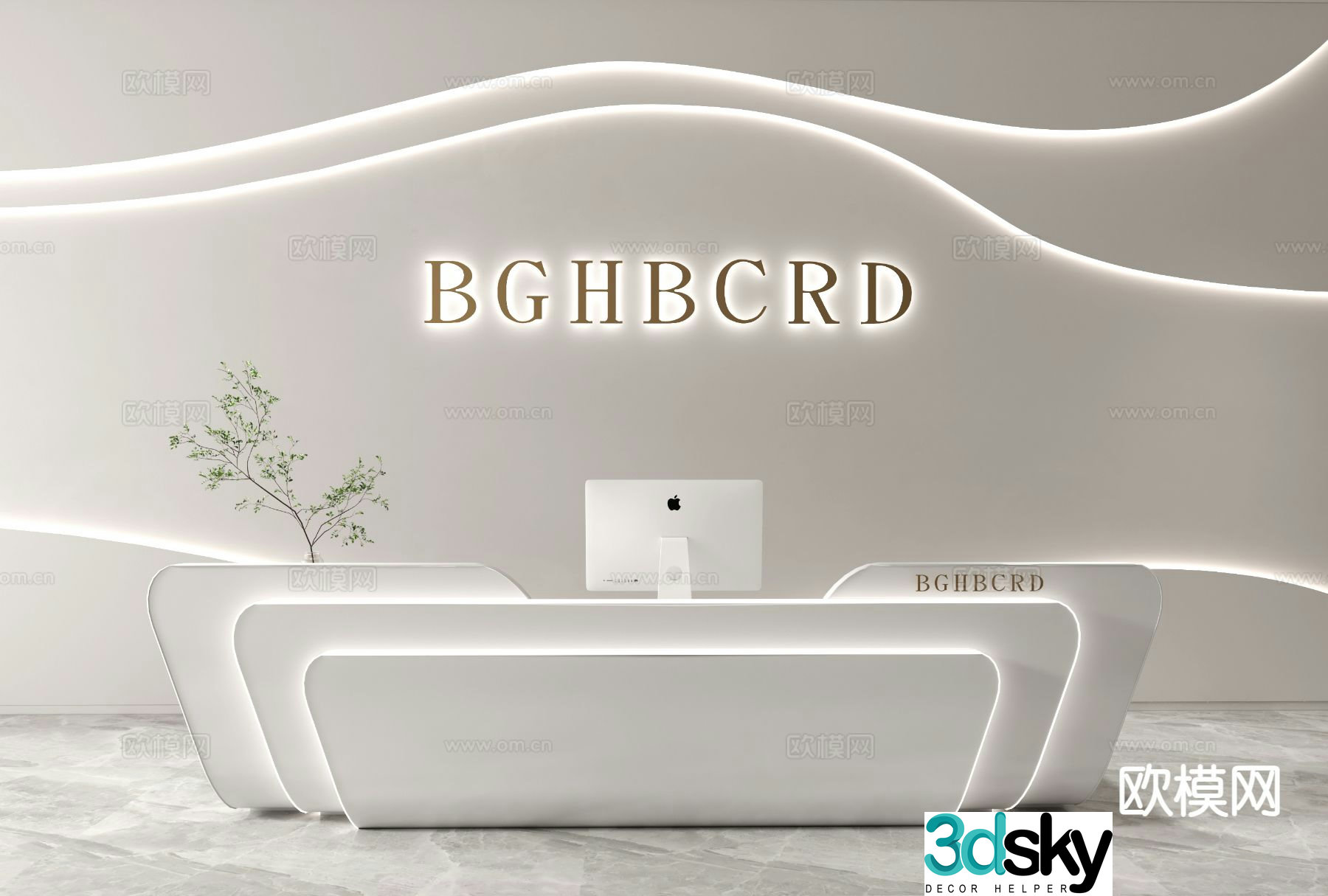 Modern front desk company front desk beauty salon front desk 3d model