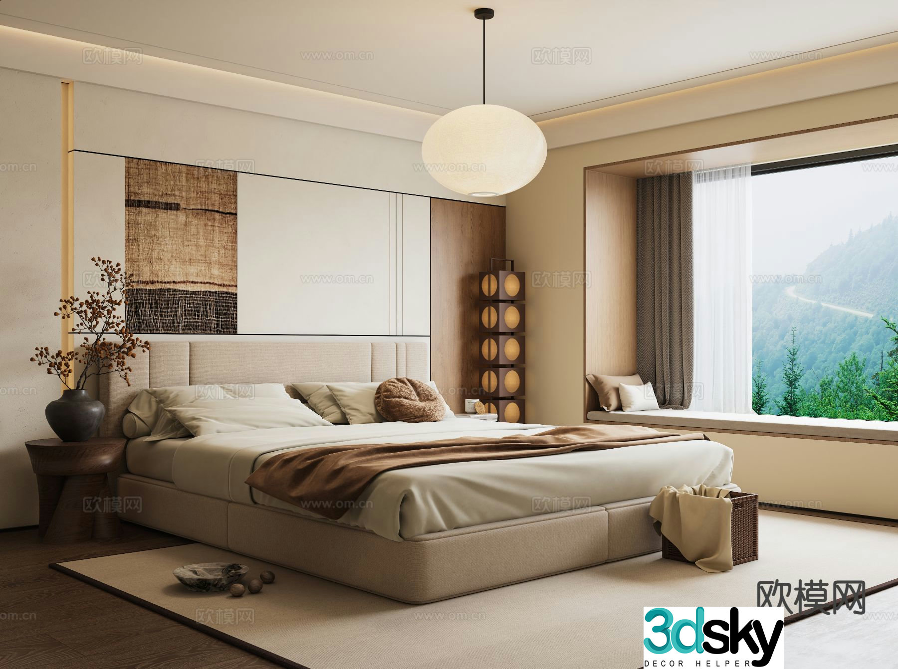 Medieval style bedroom master bedroom 3d model
