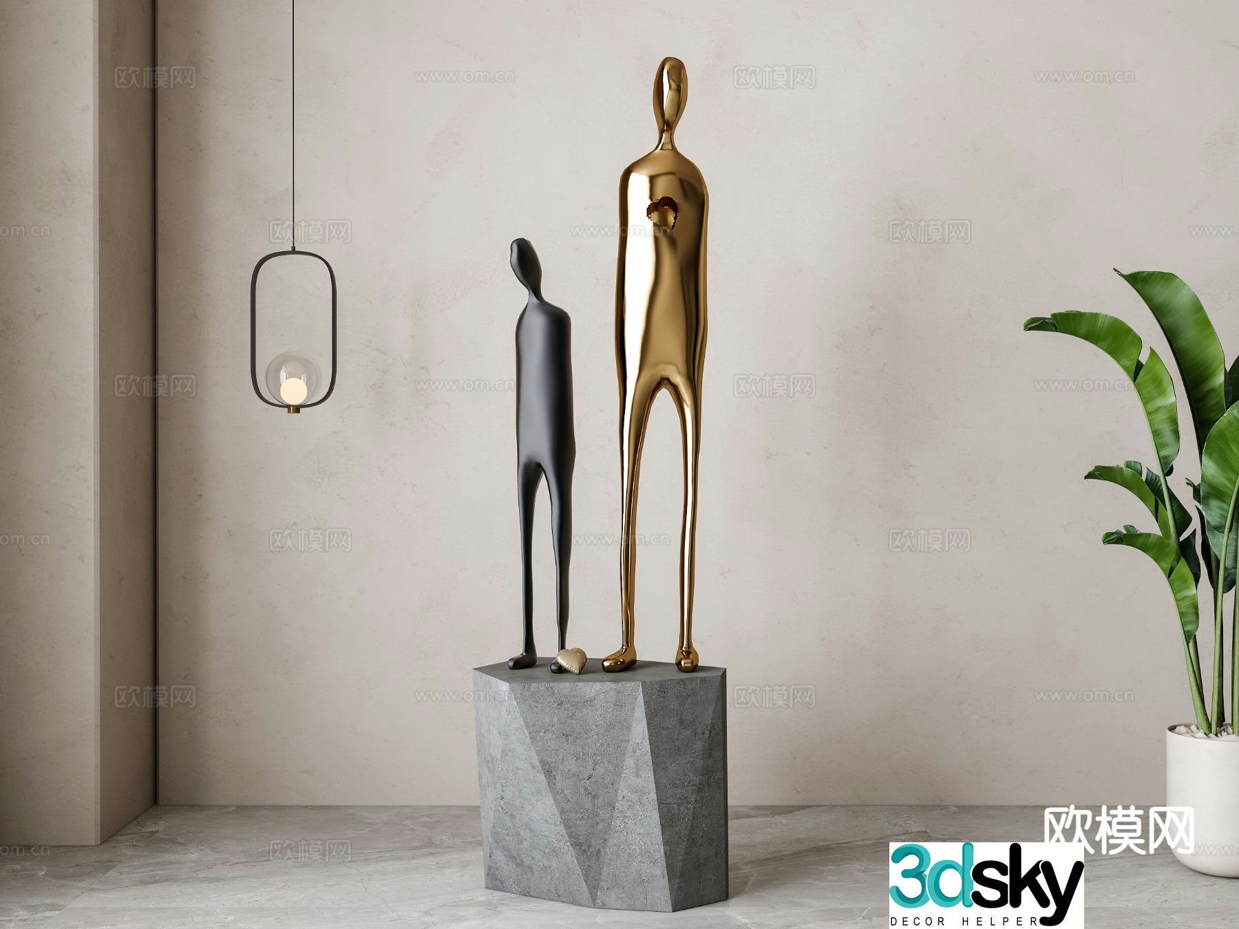 Modern abstract sculpture ornament 3d model