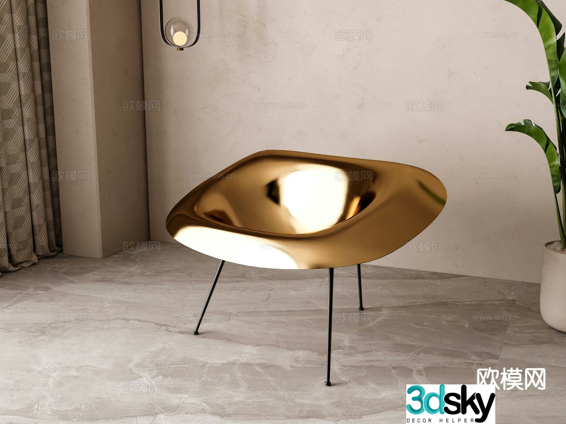 Modern chair leisure chair 3d model