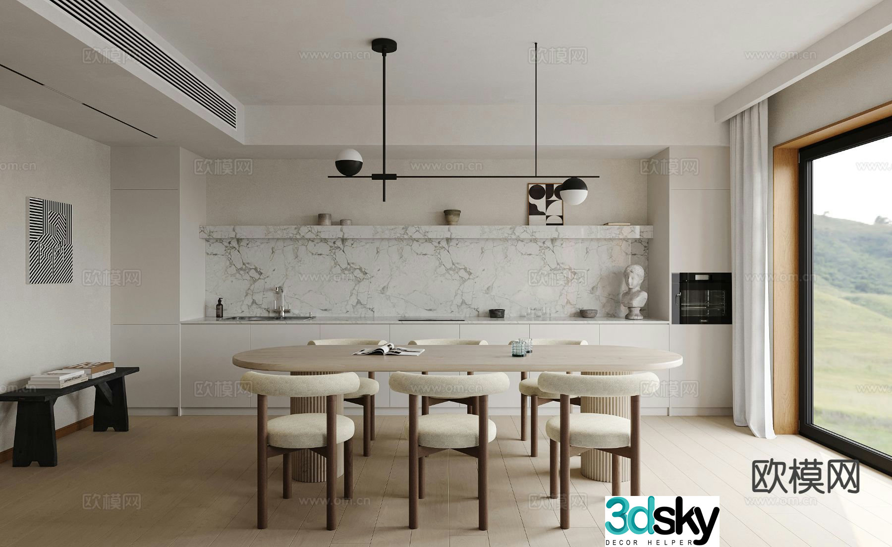 Modern restaurant 3d model