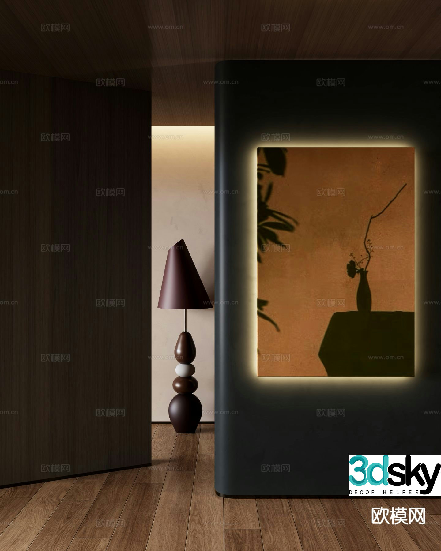 Medieval hanging painting decorative painting 3d model