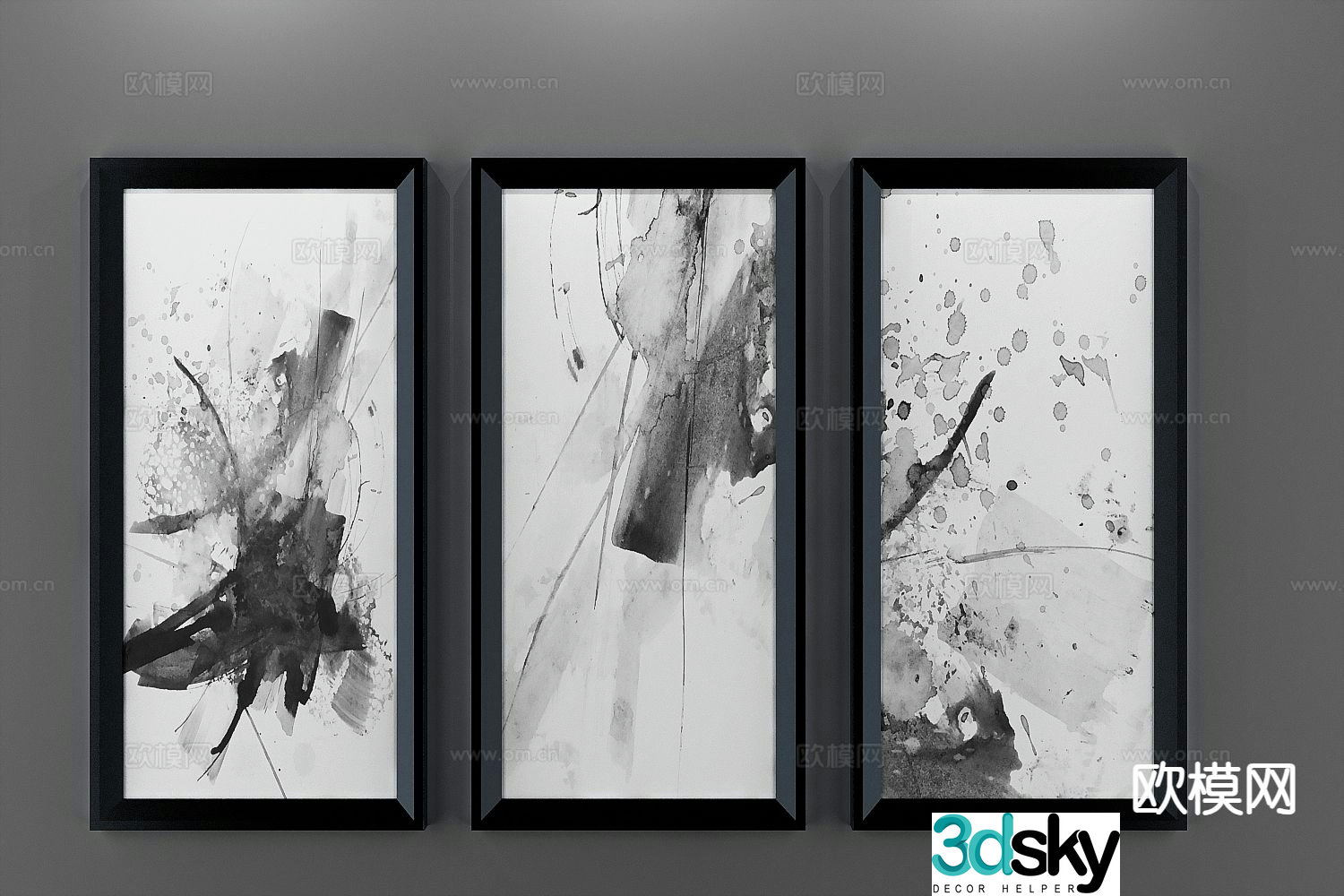 Modern abstract painting art painting 3d model