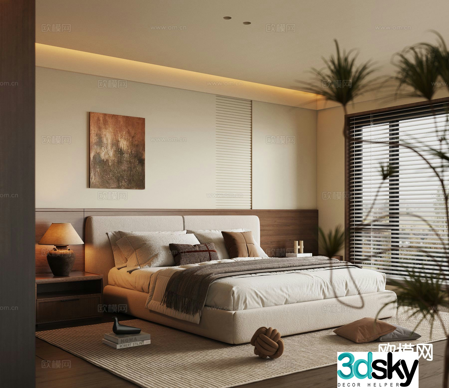 Wabi Sabi bedroom master bedroom 3d model