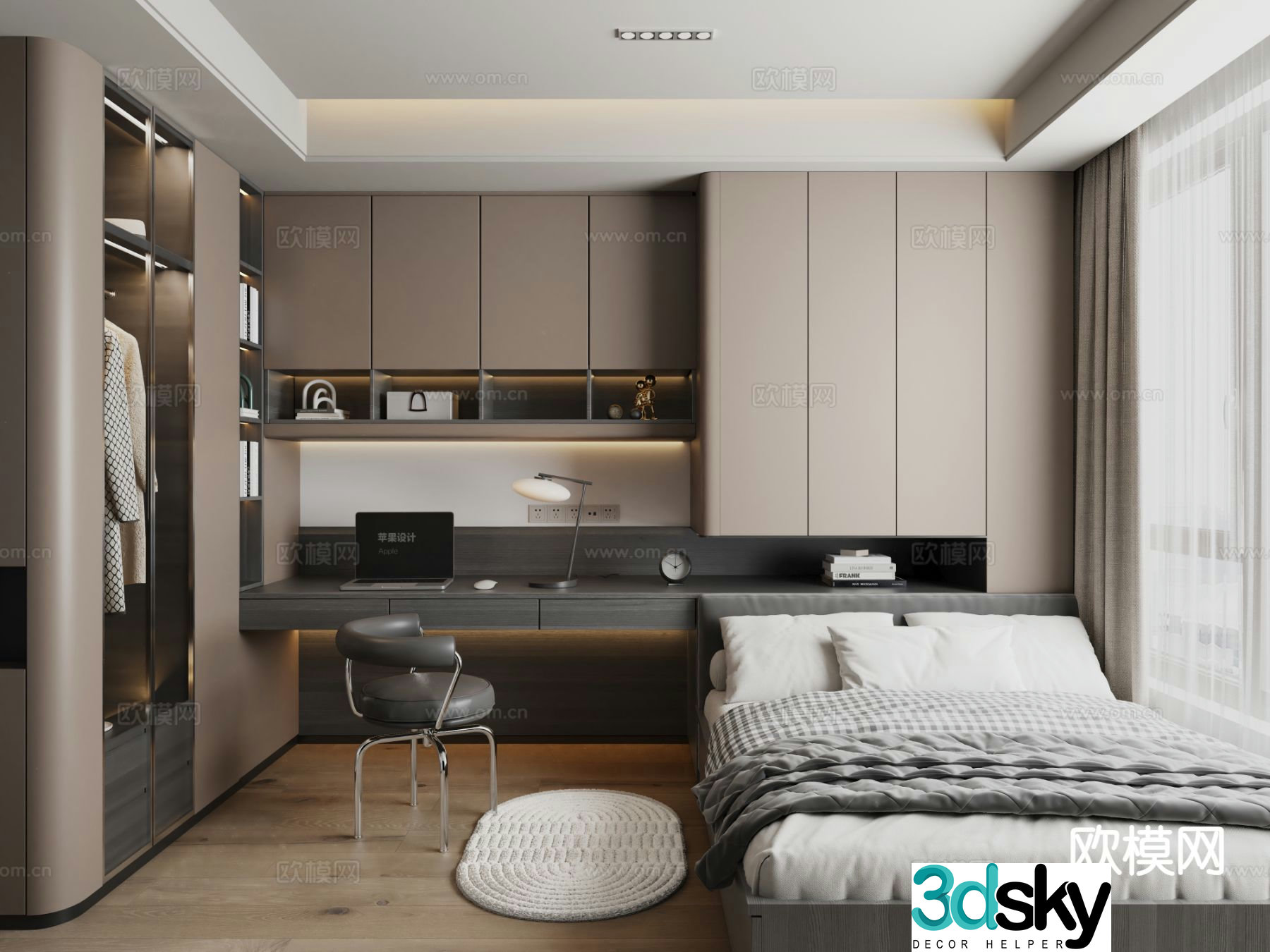 Modern tatami bedroom 3d model