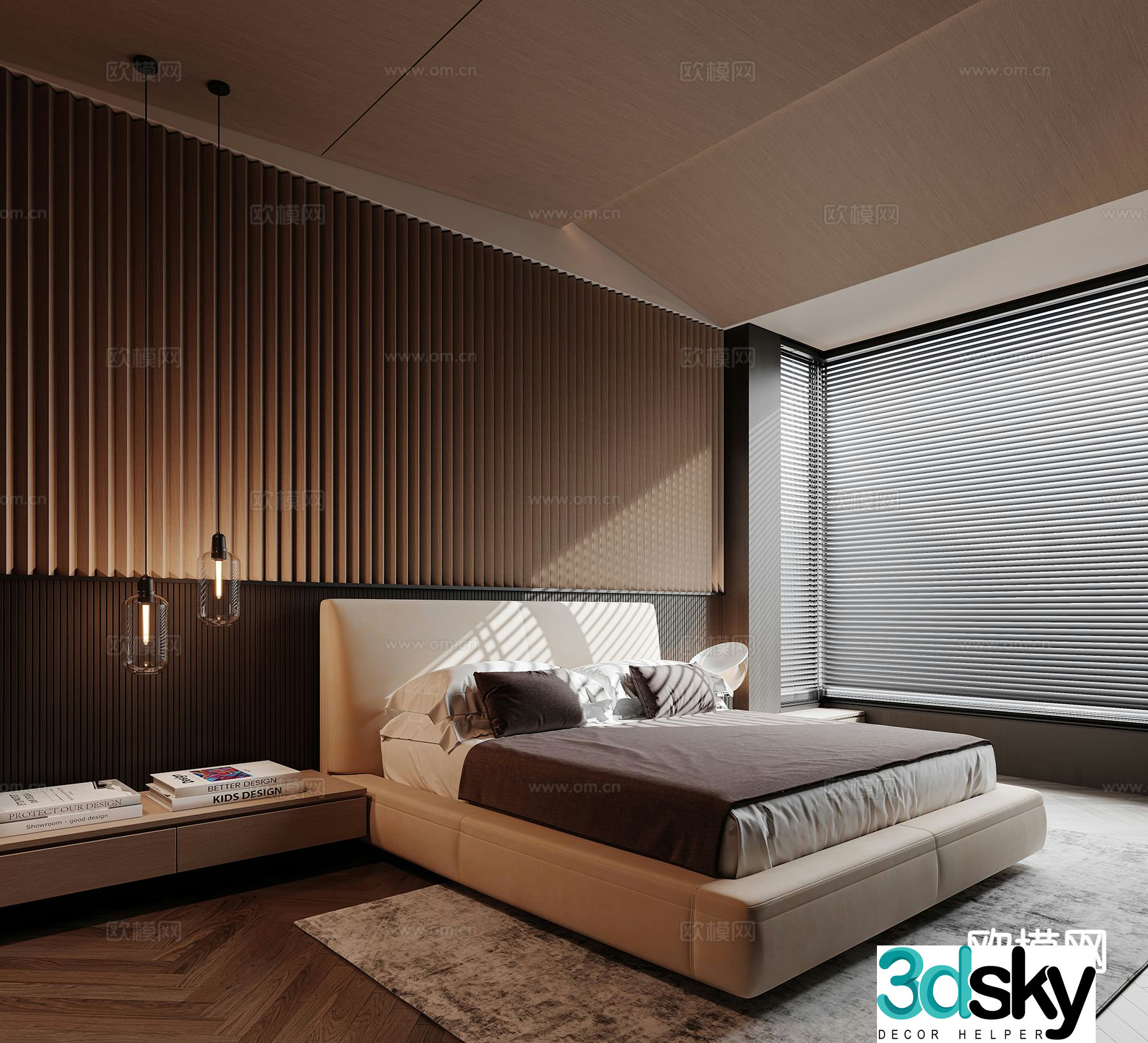 Modern bedroom master bedroom 3d model