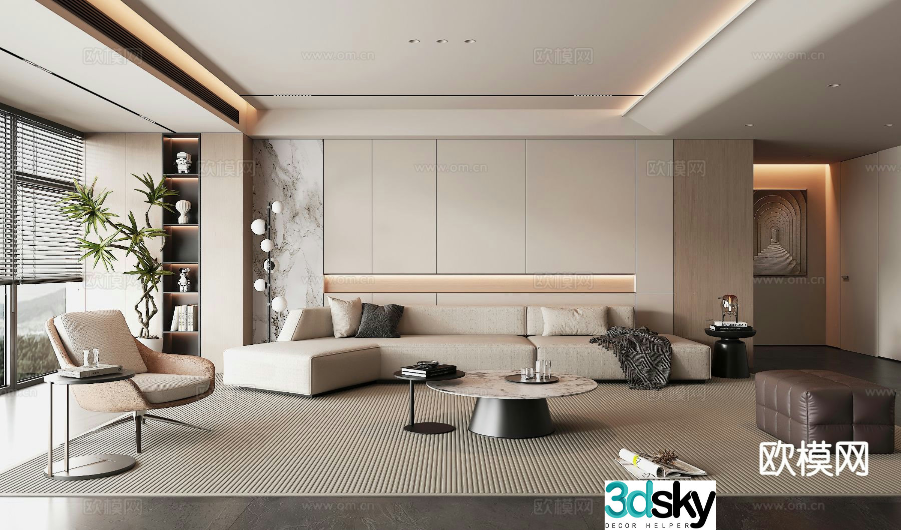 Modern living room 3d model