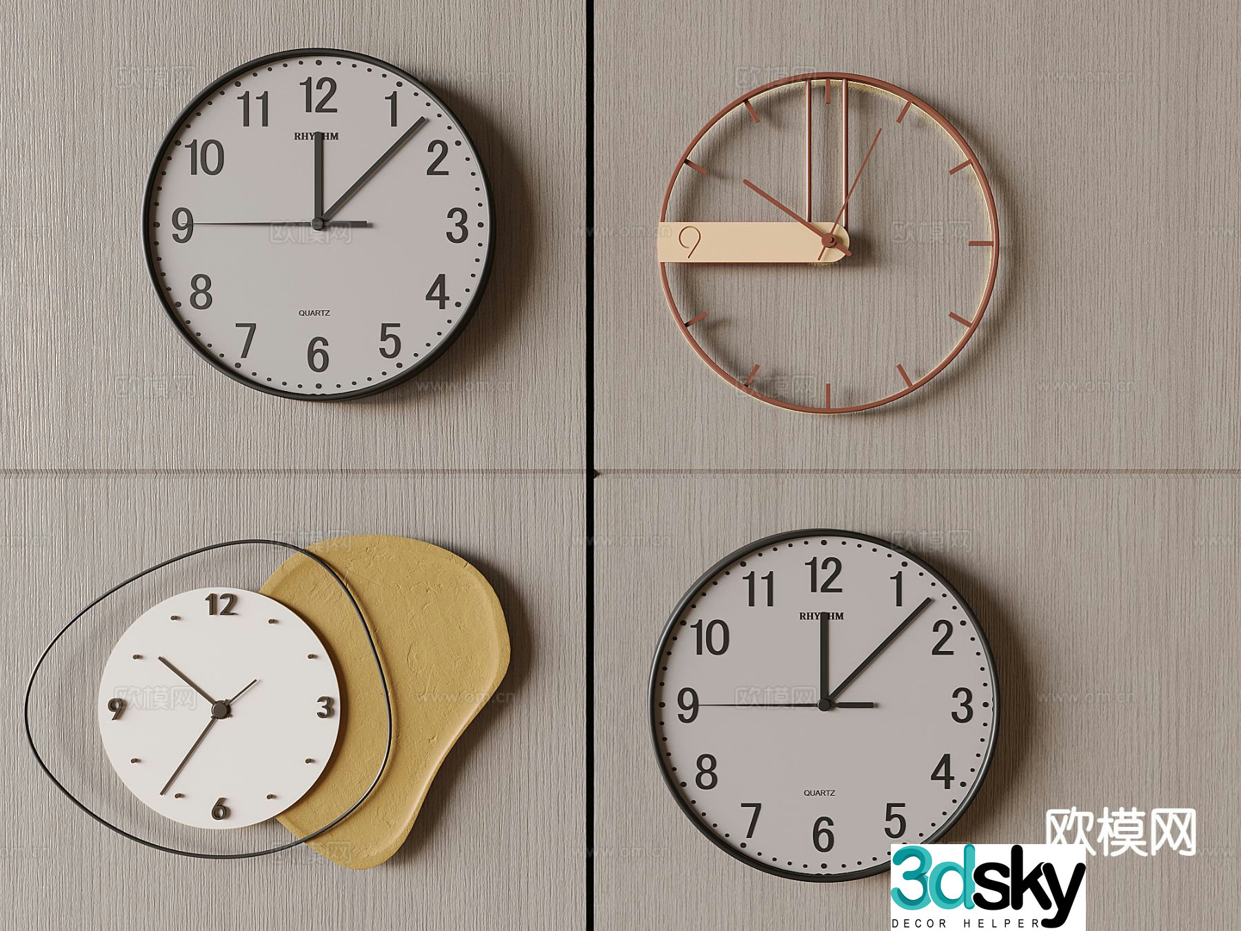 creative clock wall clock clock 3d model