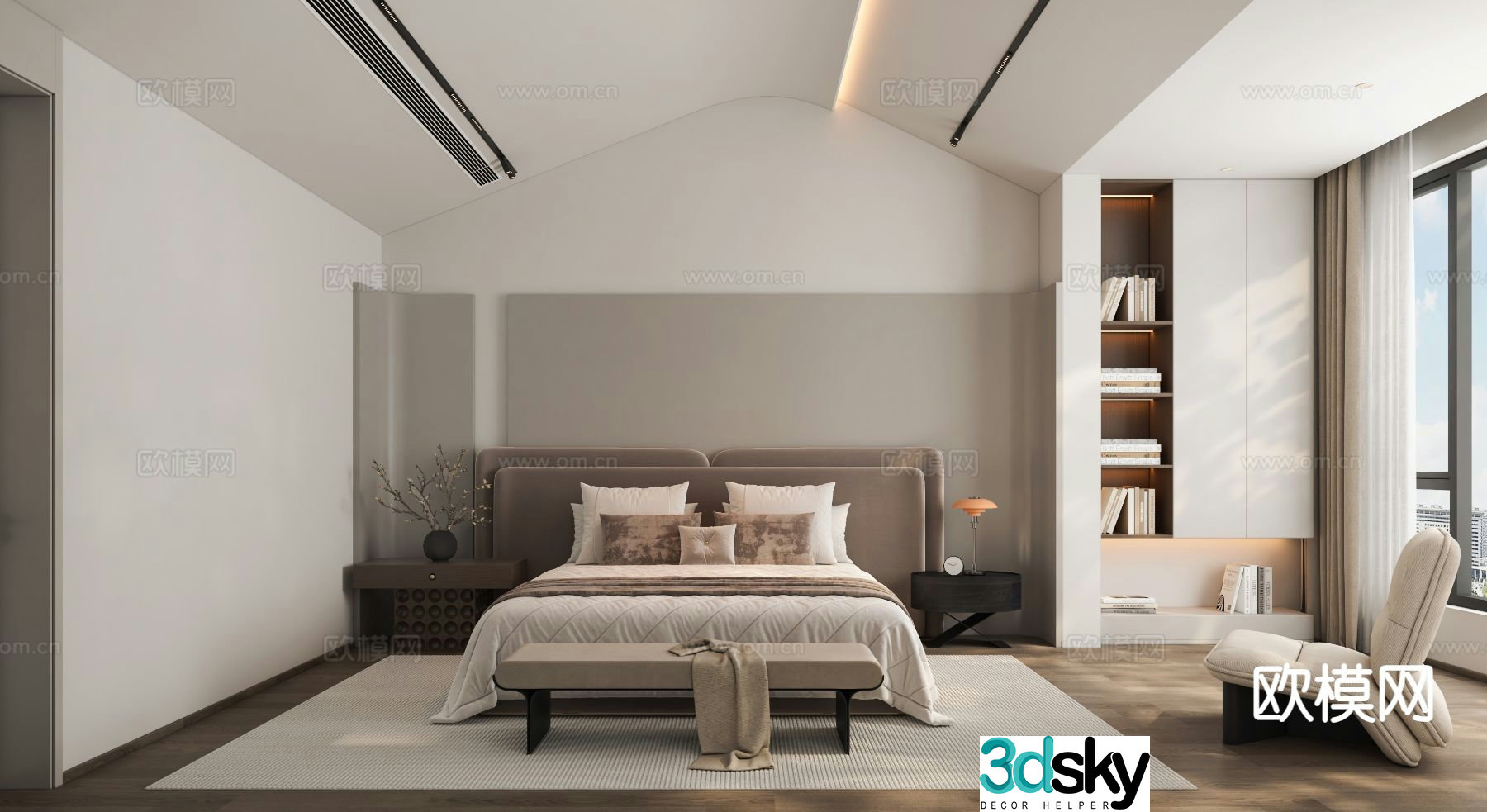 Italian style bedroom master bedroom 3d model