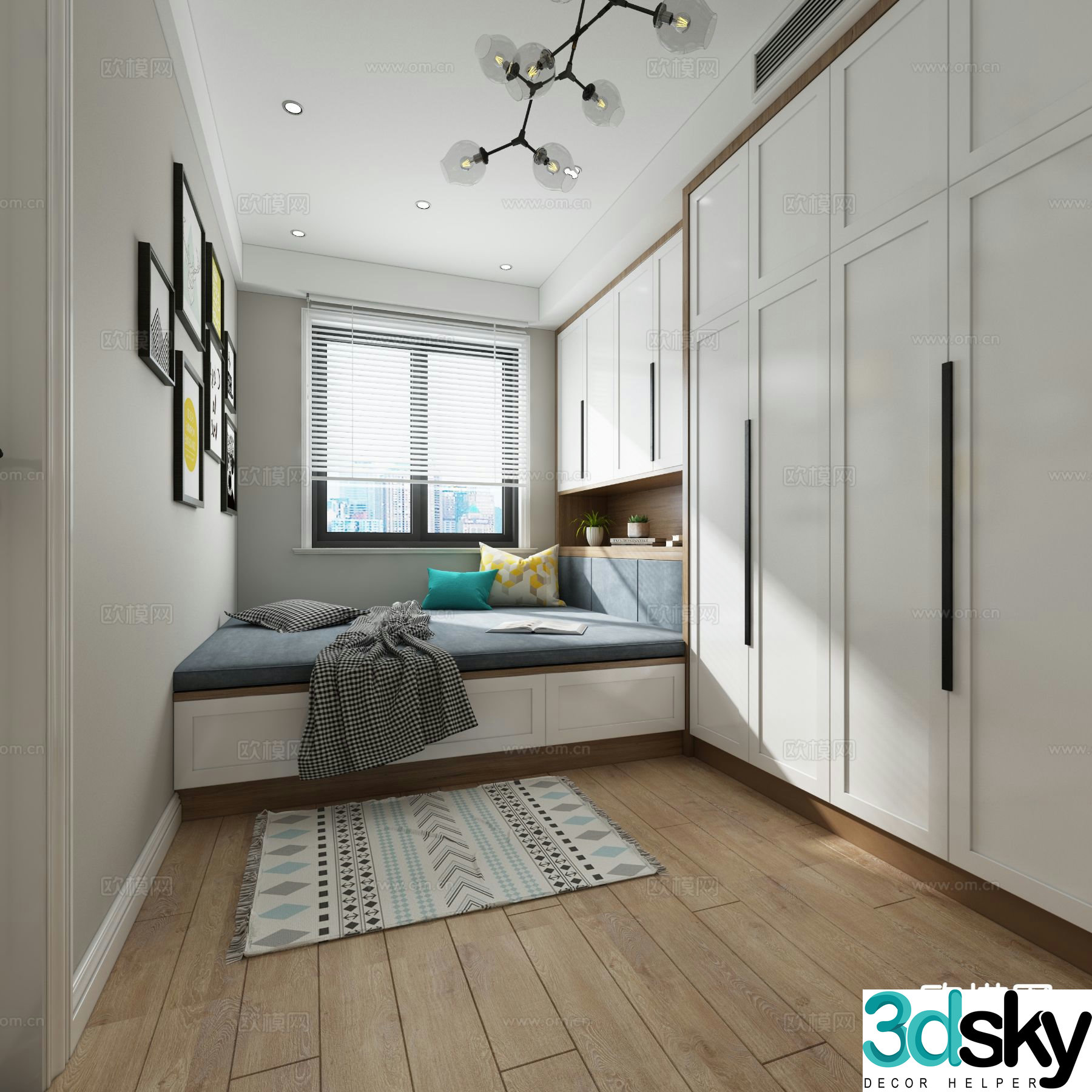 Nordic tatami bedroom 3d model