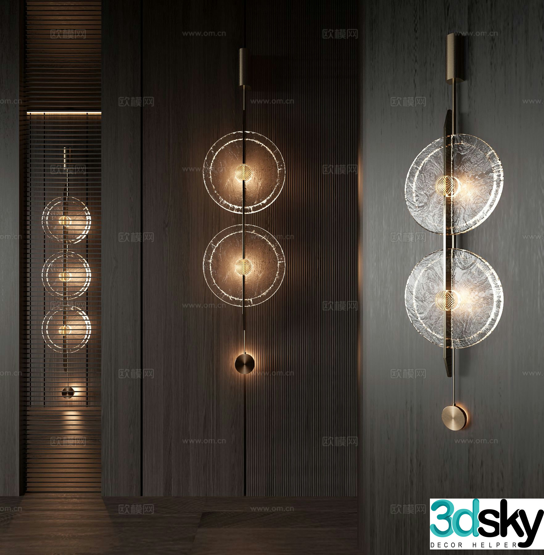 Light luxury wall lamp glass wall lamp 3d model