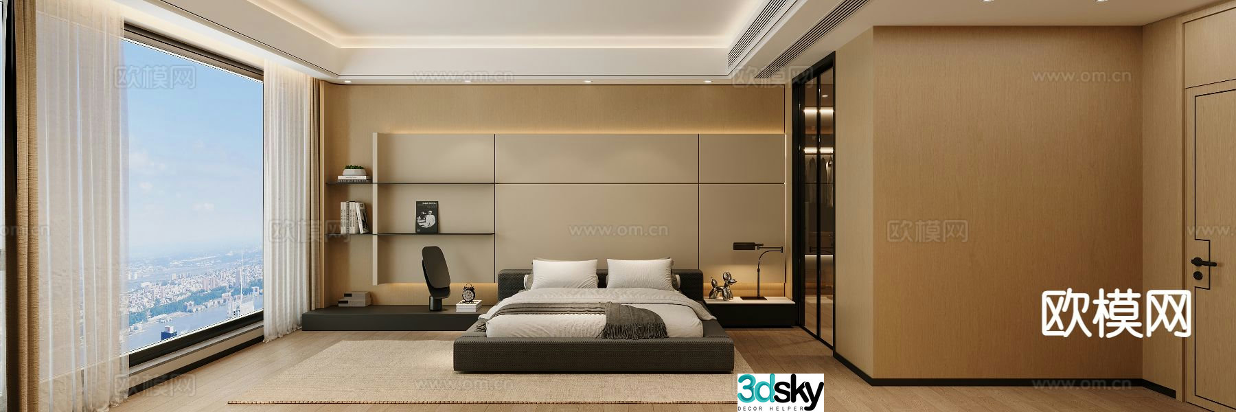 Modern bedroom master bedroom master room 3d model