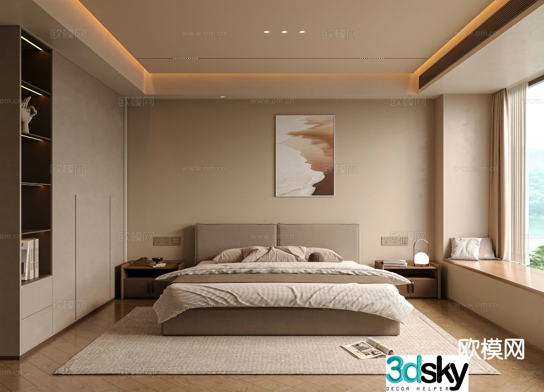 Wabi Sabi bedroom master bedroom 3d model