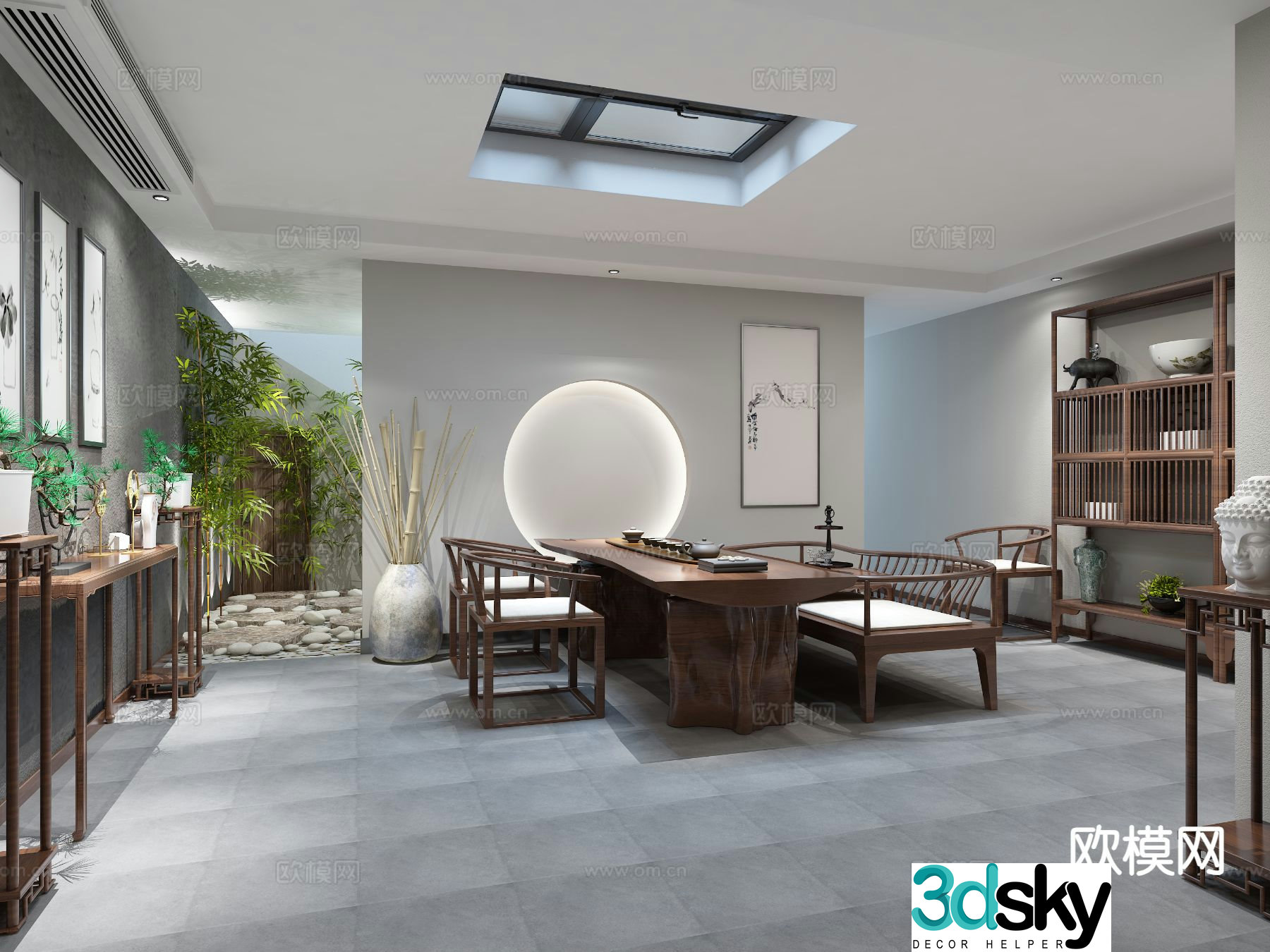 New Chinese style tea room 3d model