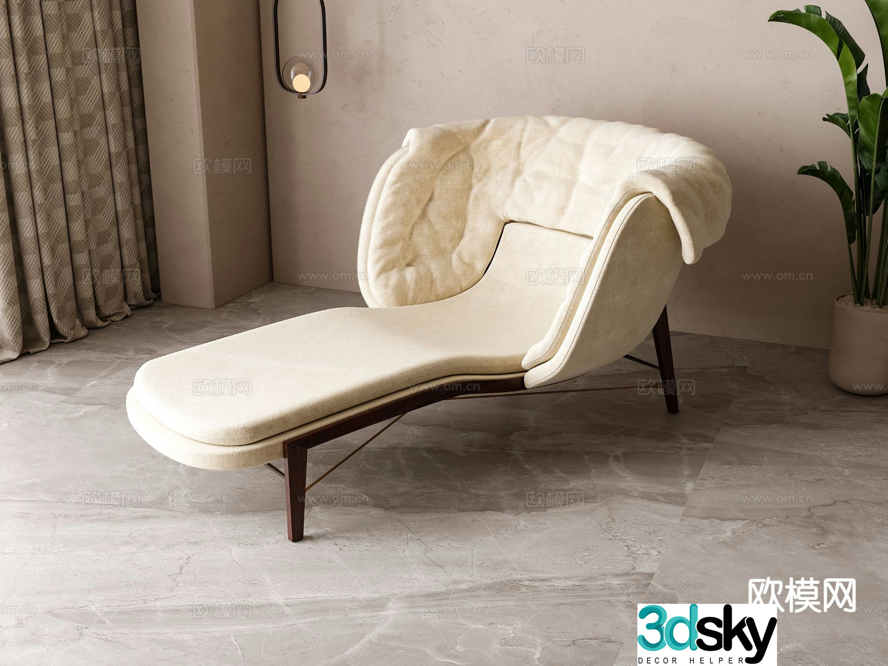 American style lounge chair 3d model