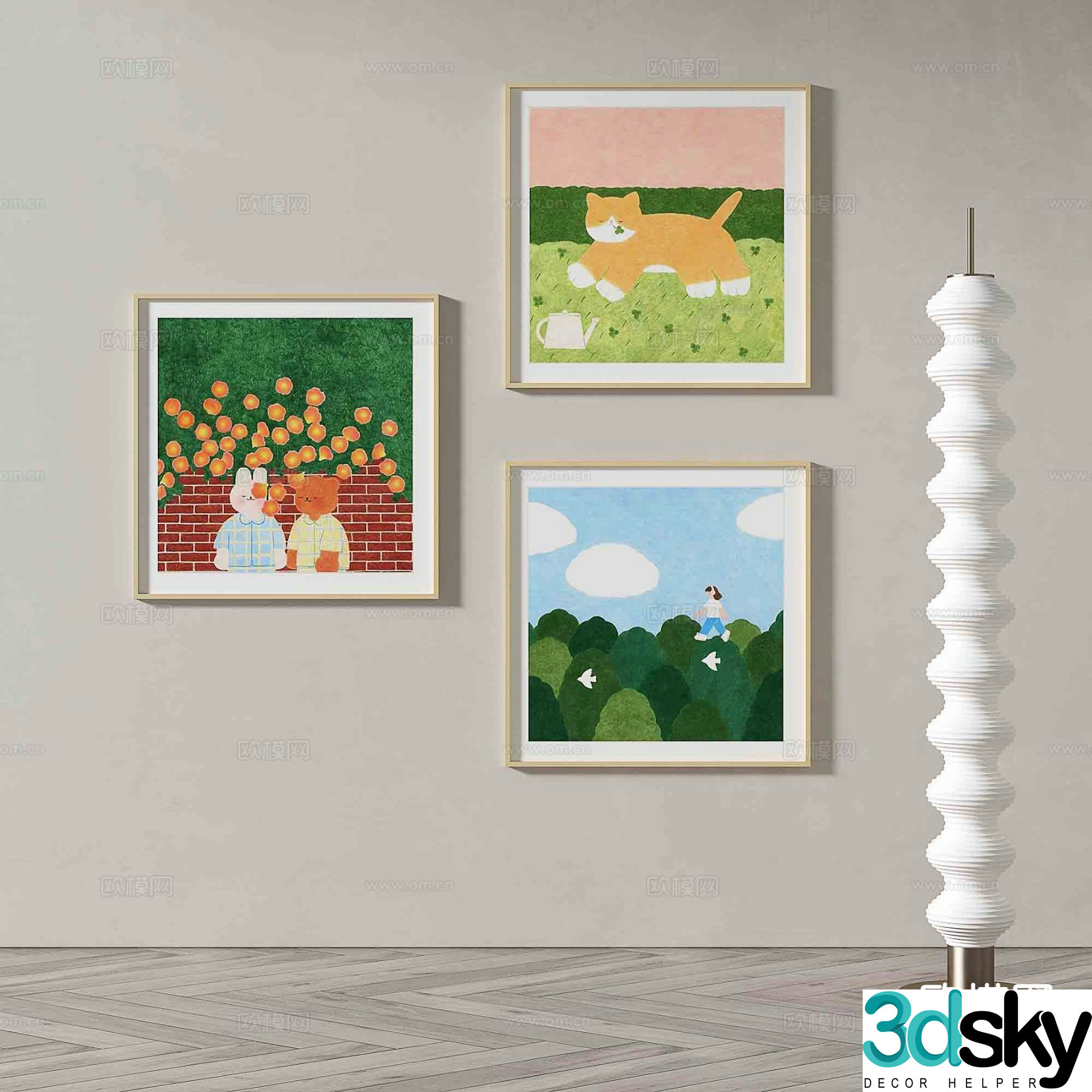 Art painting cartoon painting decorative painting 3d model