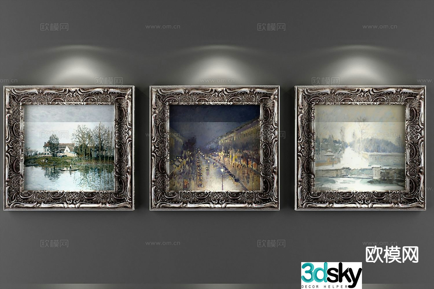 European decorative painting art painting 3d model