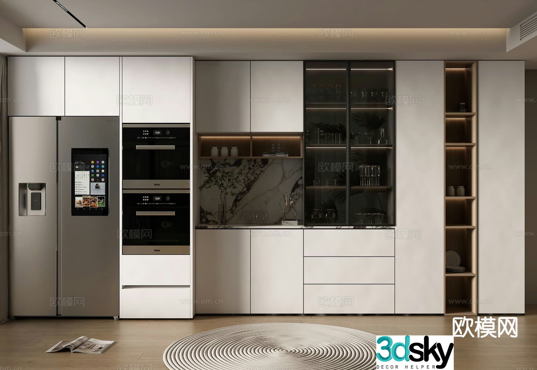 Modern wine cabinet sideboard 3d model