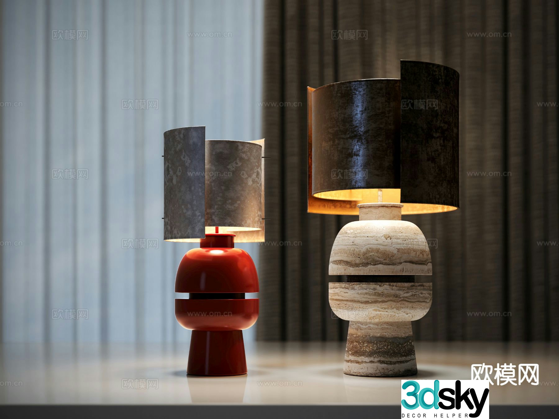 Italian table lamp vase table lamp 3d model