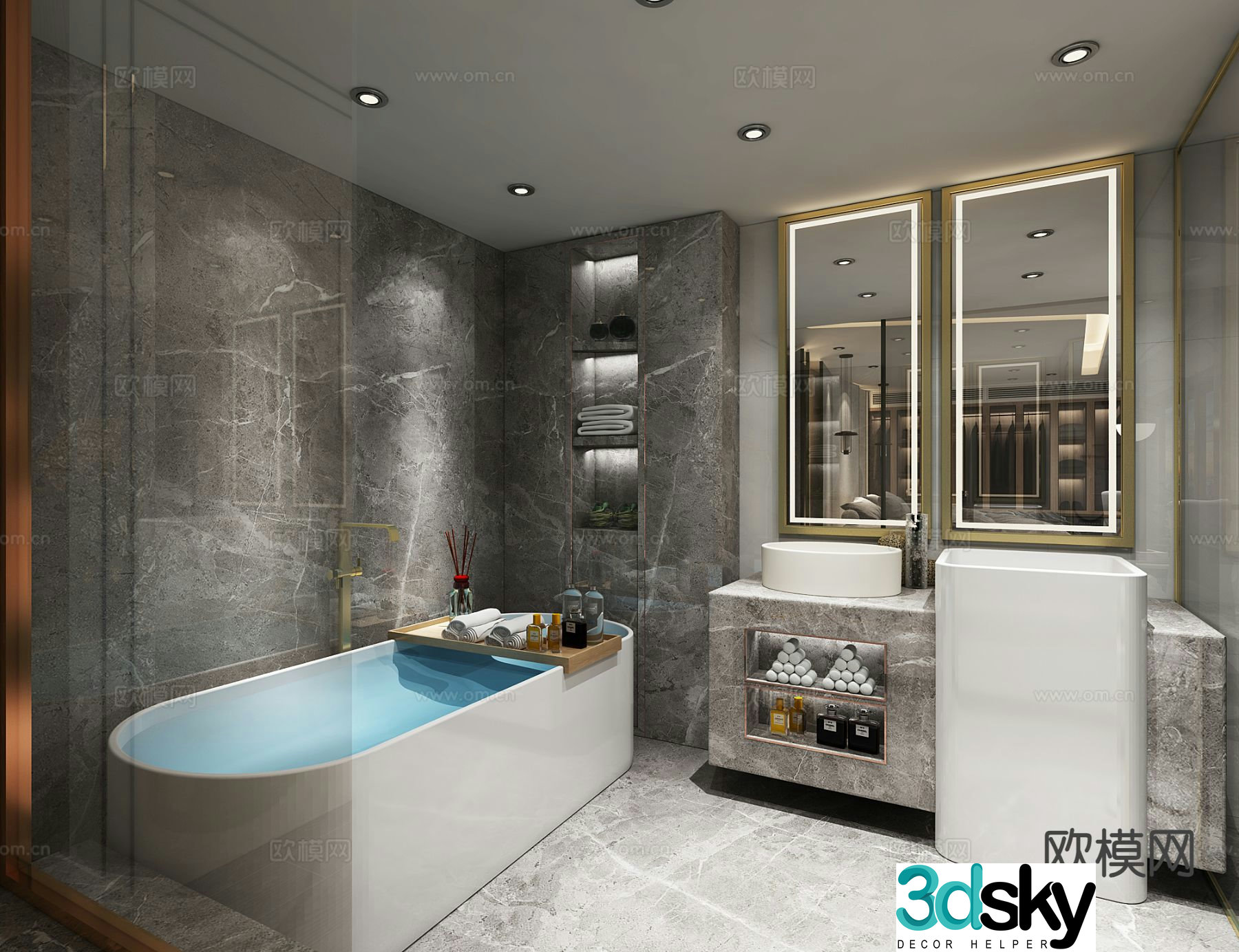 Modern bathroom bathroom toilet 3d model