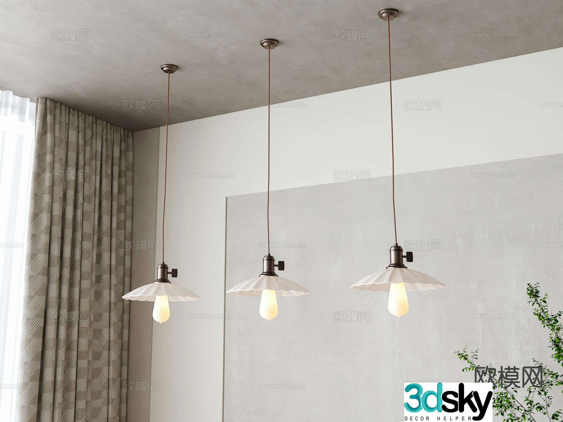 Cream style chandelier 3d model