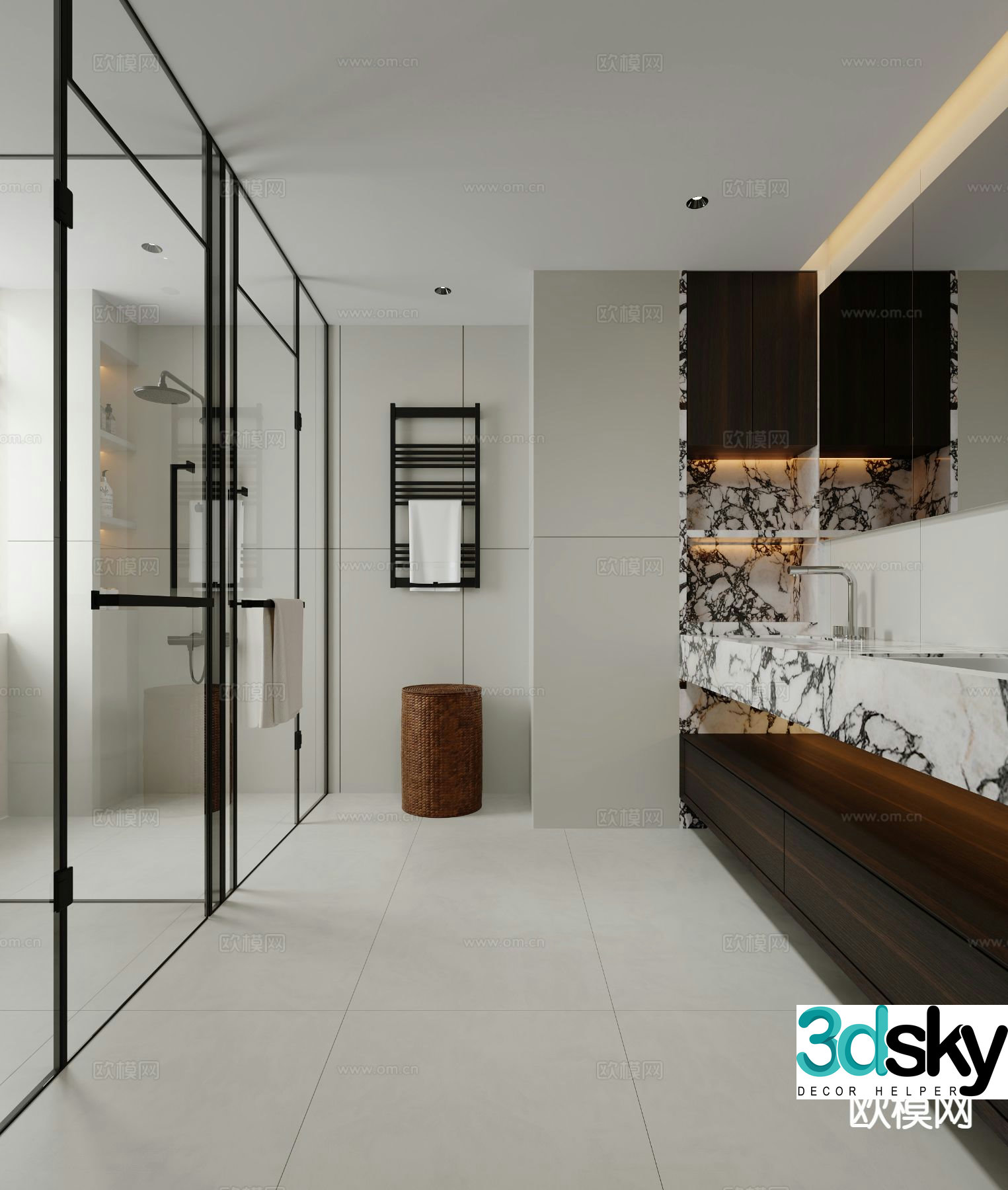 Modern bathroom bathroom 3d model