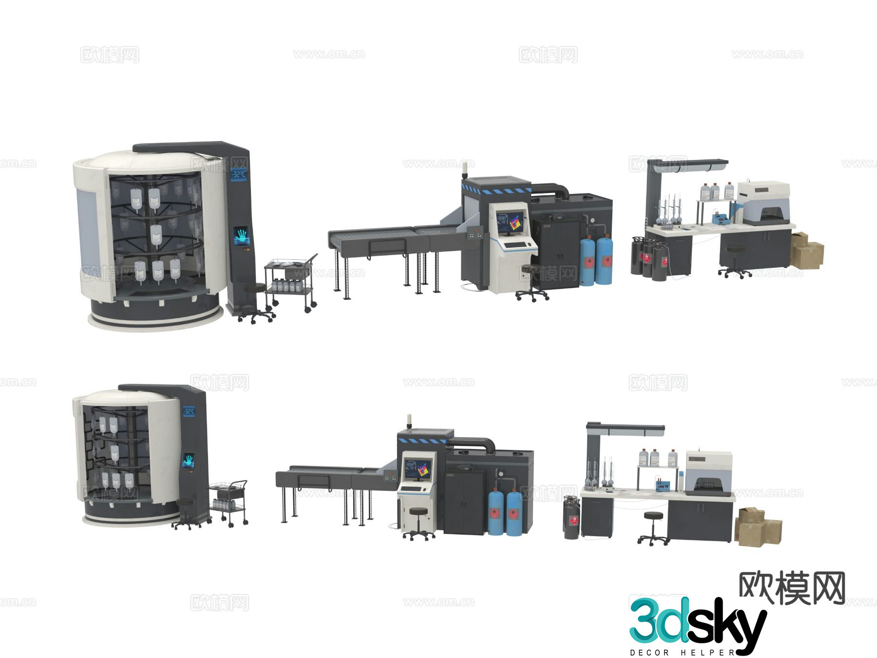 Factory equipment industrial equipment 3d model