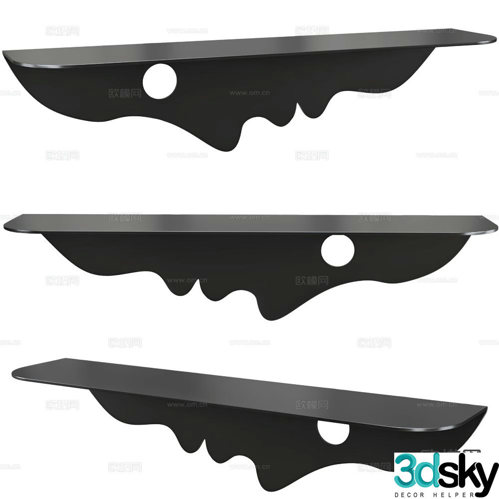 Aequo wall hanging partition shelf 3d model