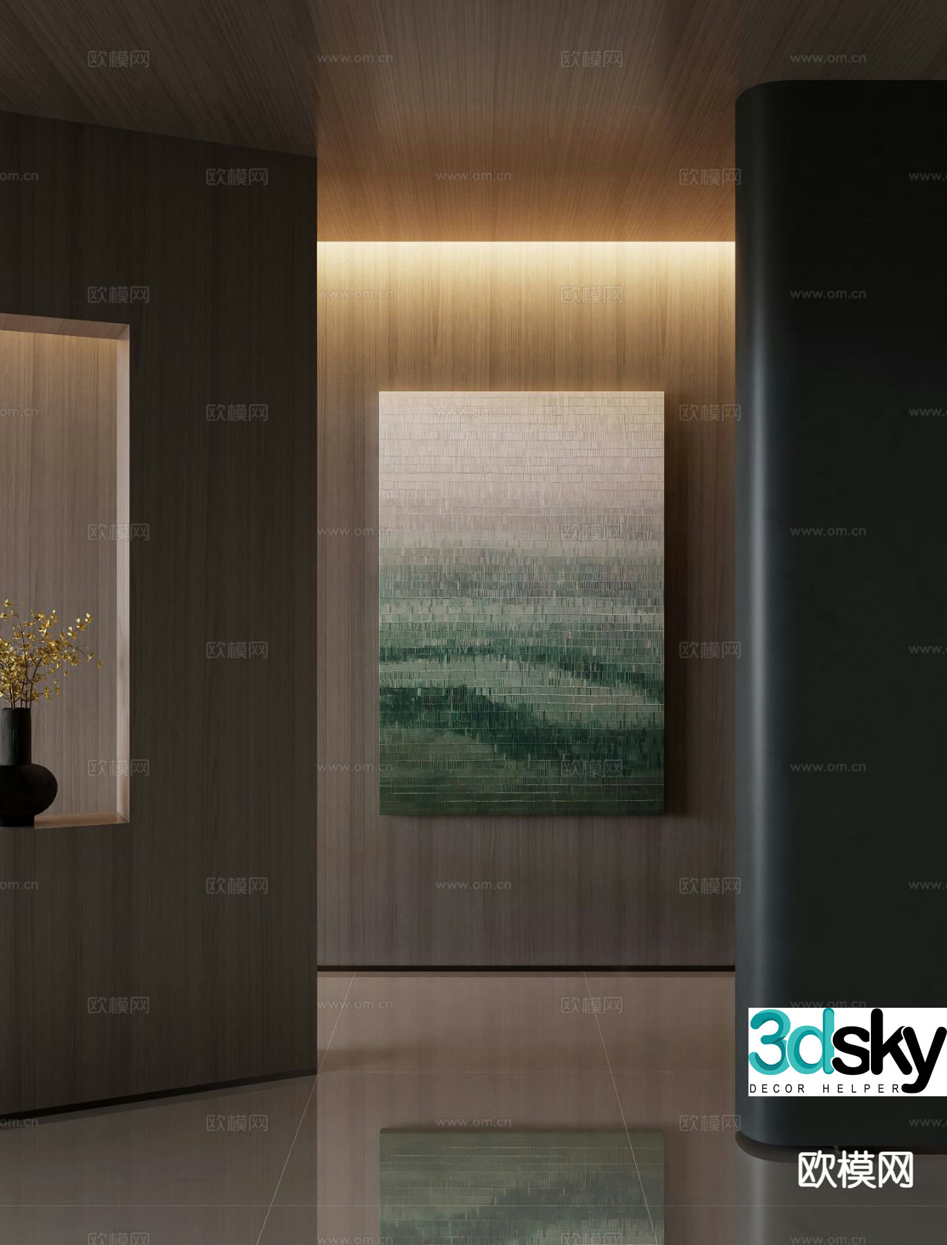 Modern hanging painting Zen hanging painting 3D model