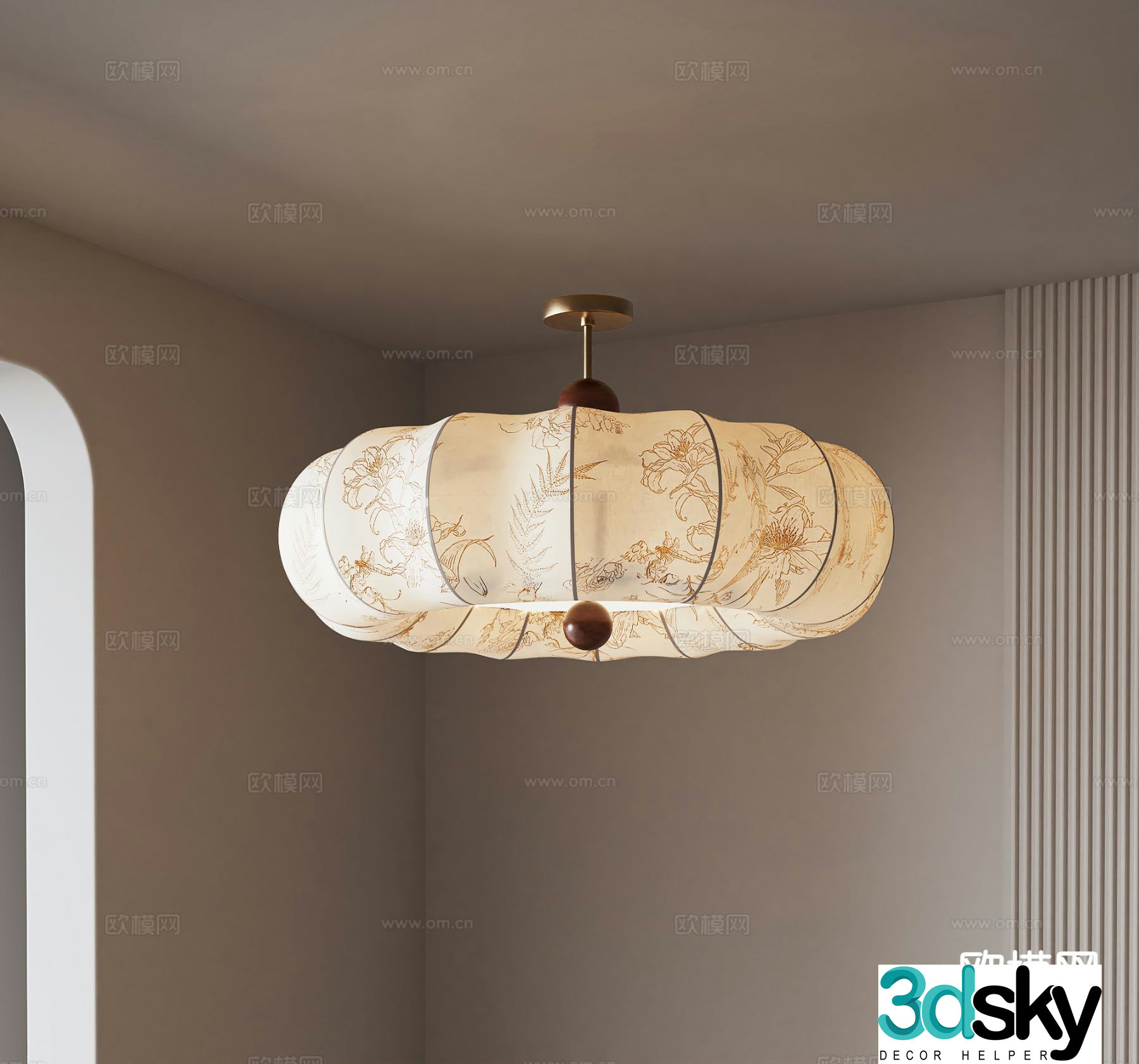 Medieval style ceiling lamp French retro ceiling lamp 3D model
