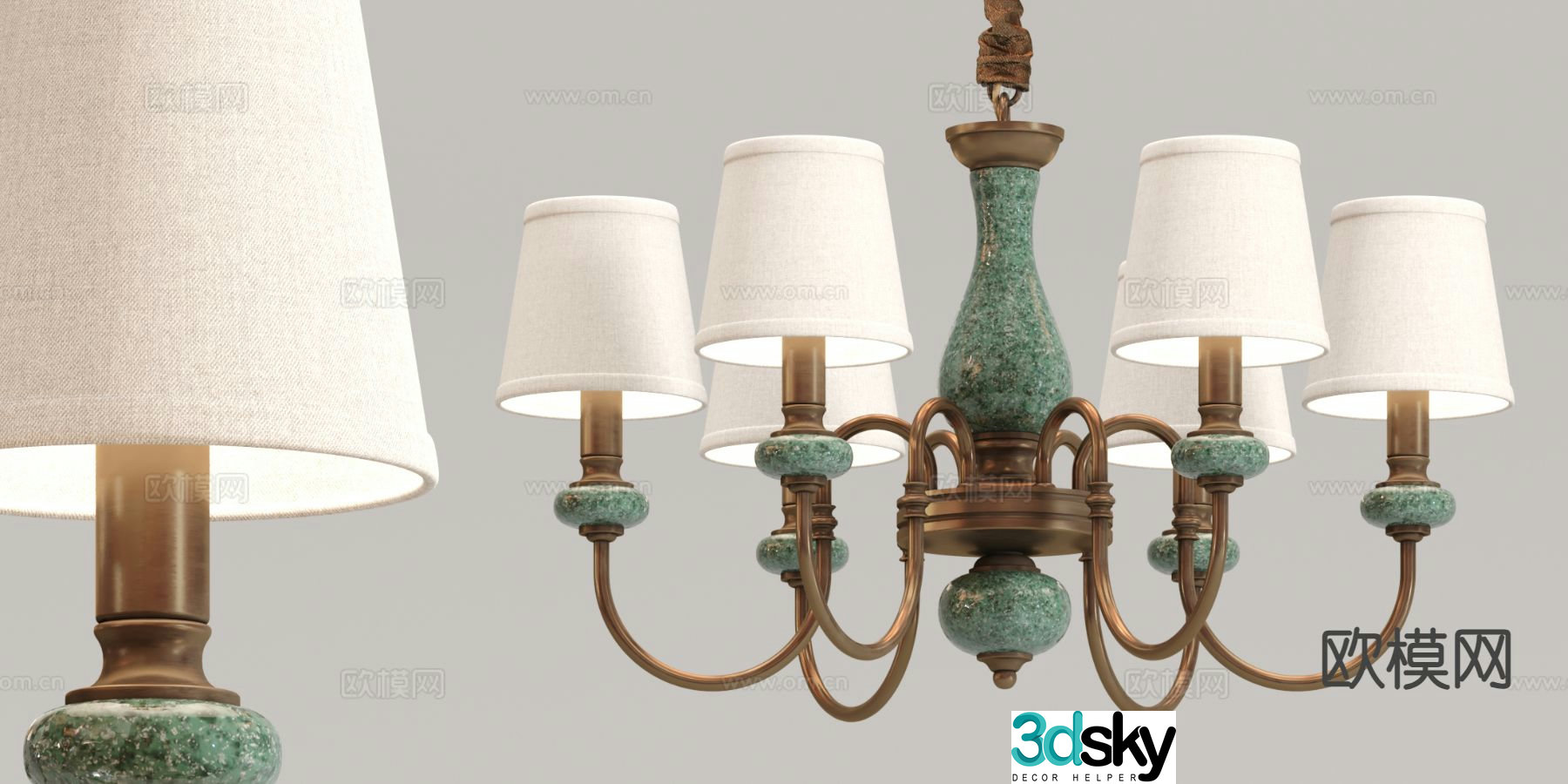 European classical chandelier hall chandelier 3d model