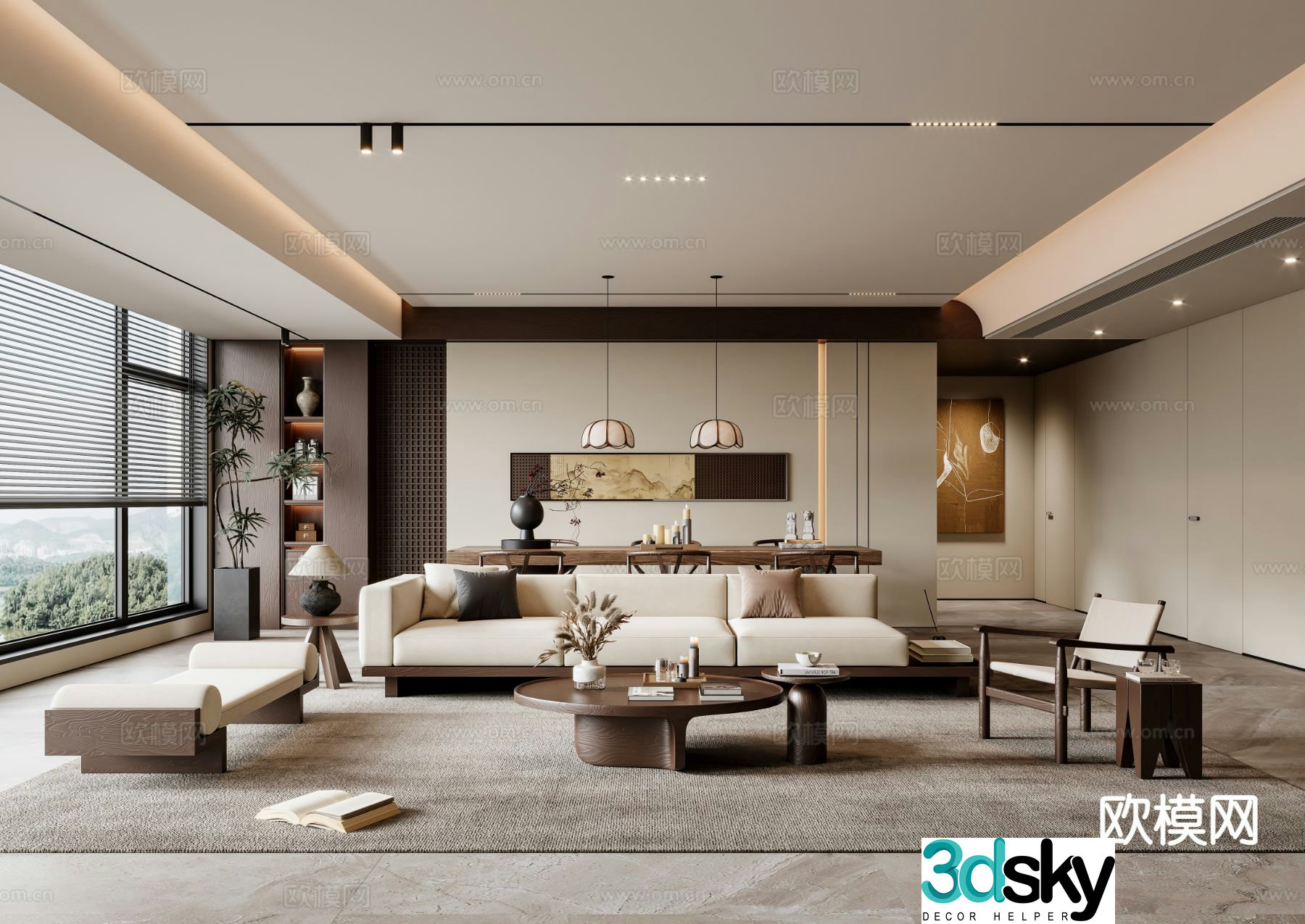 New Chinese style living room 3d model