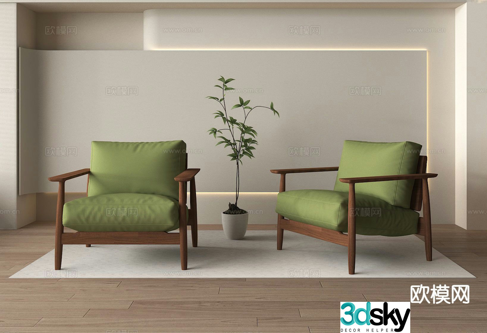 Modern chair leisure chair 3d model