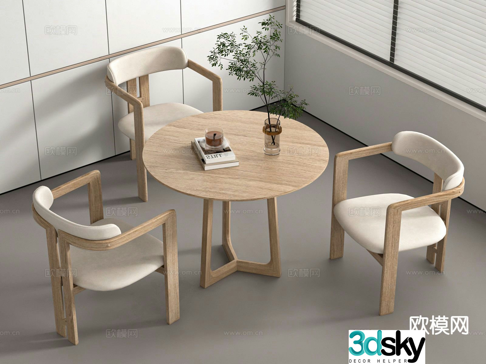 Wabi Sabi Negotiation Tables and Chairs Leisure Tables and Chairs 3D Model