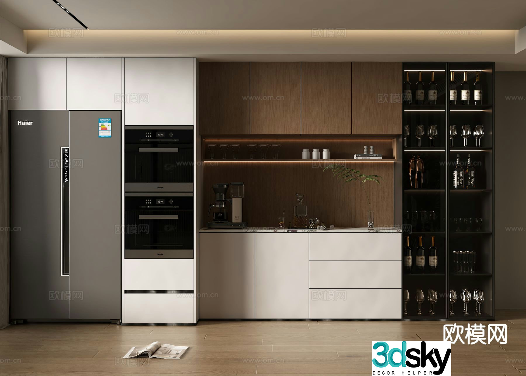 Italian wine cabinet sideboard 3d model