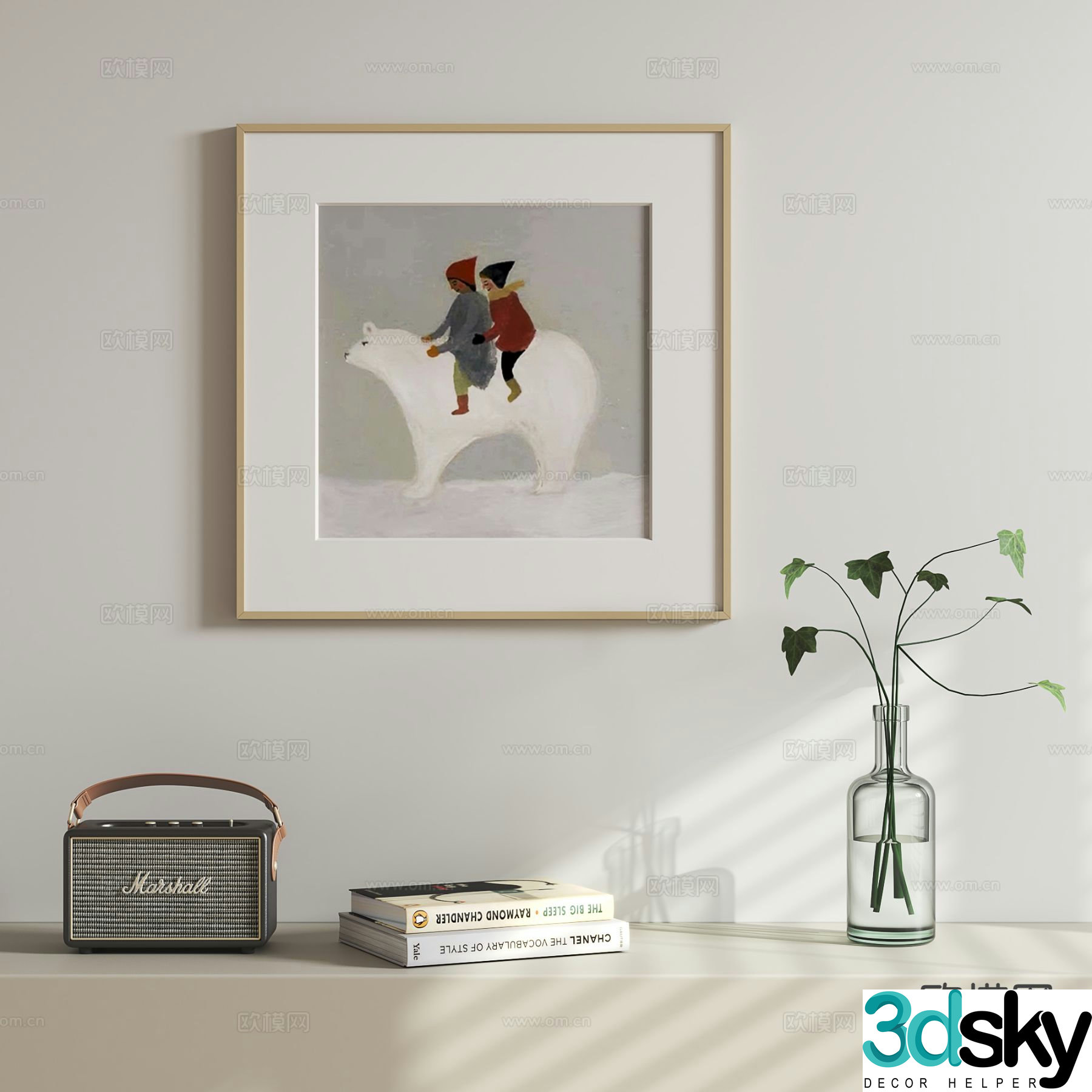 Nordic cartoon hanging painting children’s hanging painting 3d model
