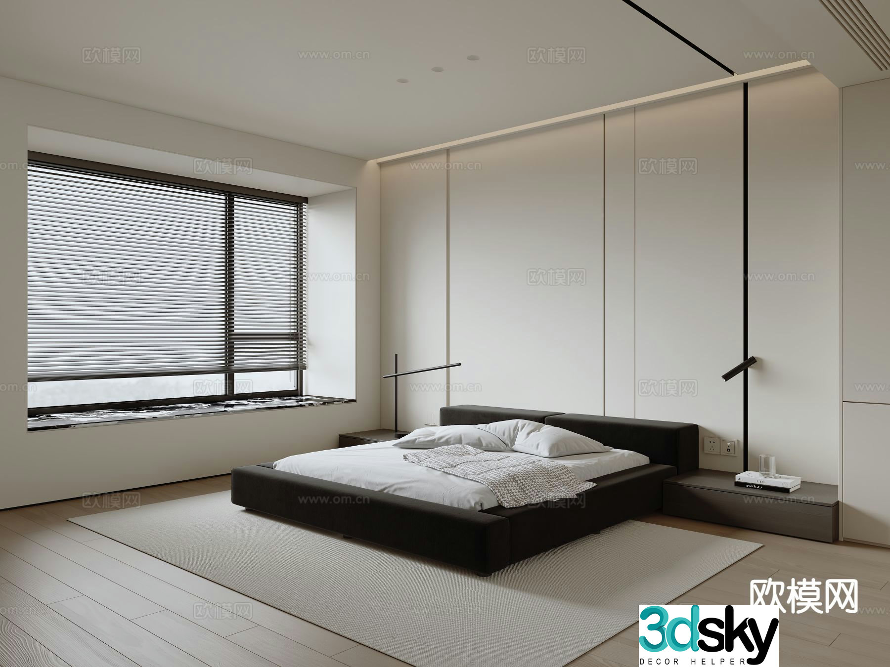 Modern bedroom master bedroom 3d model