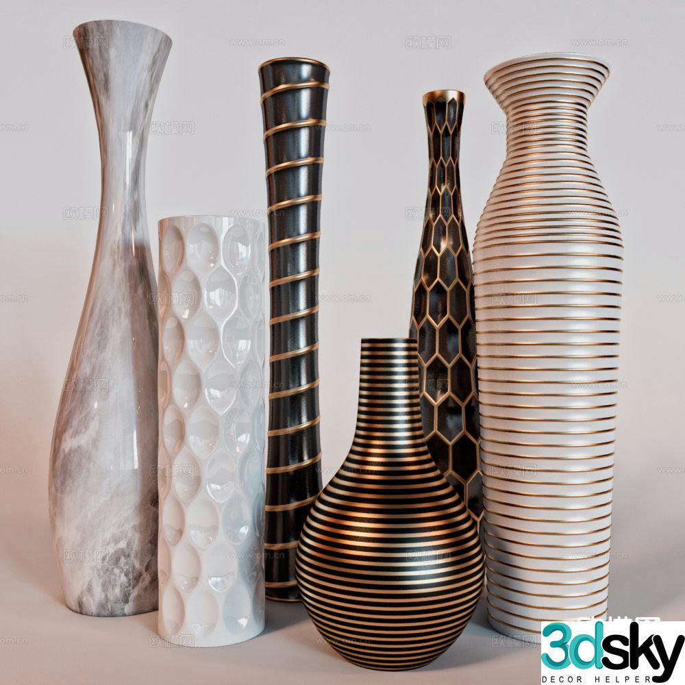 Modern ceramic ornaments vase ornaments 3D model